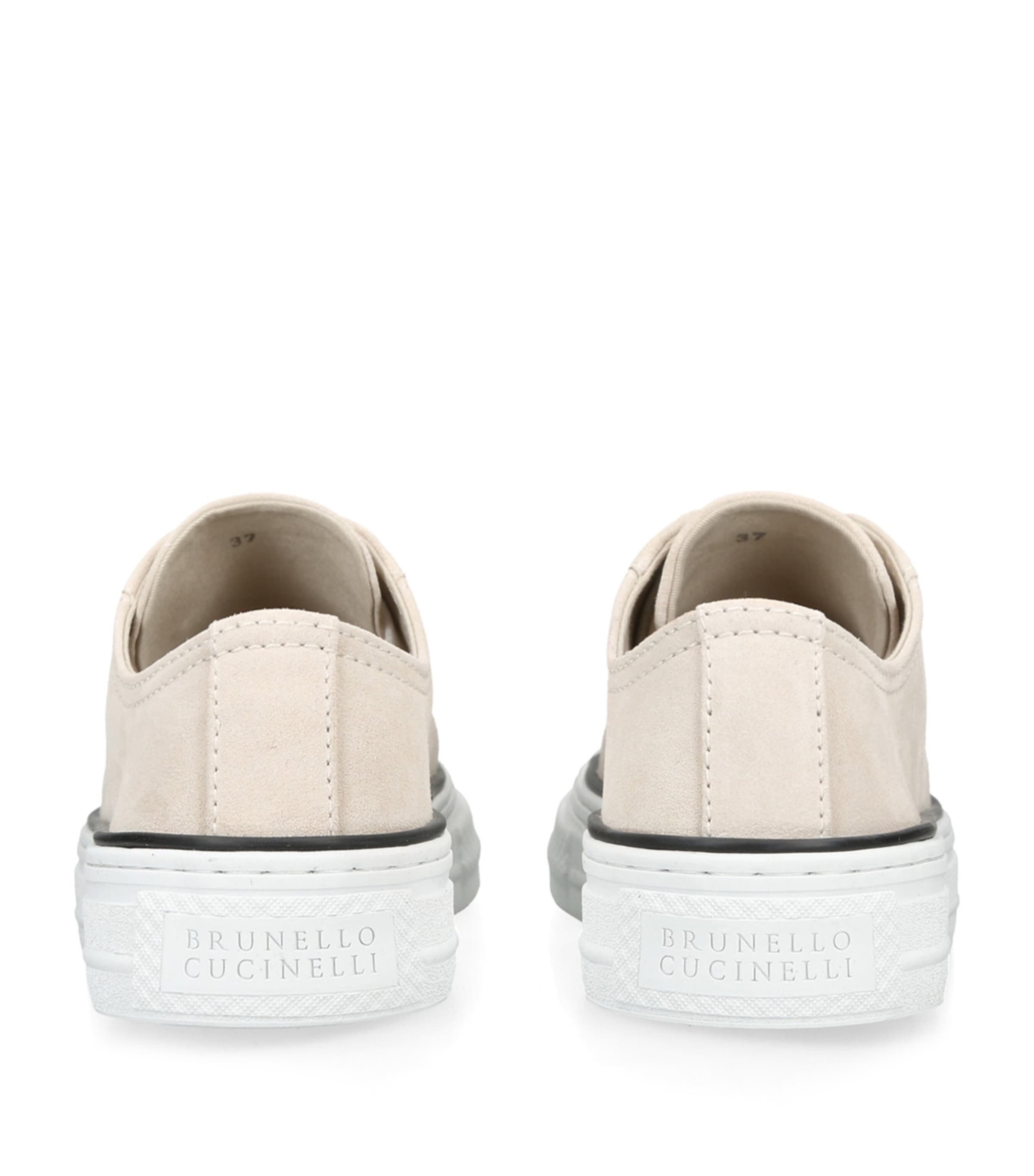 Brunello Cucinelli Leather Monili Low-Top Sneakers Bone Image 2