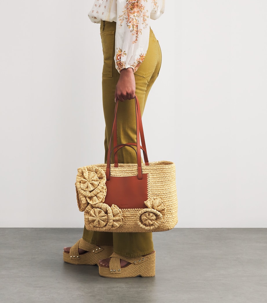 Raffia Floral Lali Tote Bag 810 NATURAL Image 2