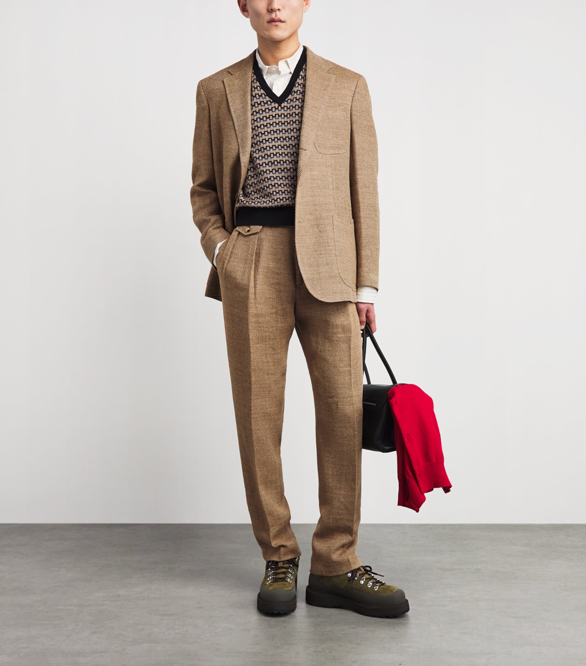 Polo Ralph Lauren Mens Linen Woven Suit Trousers Tan/brown Image 2