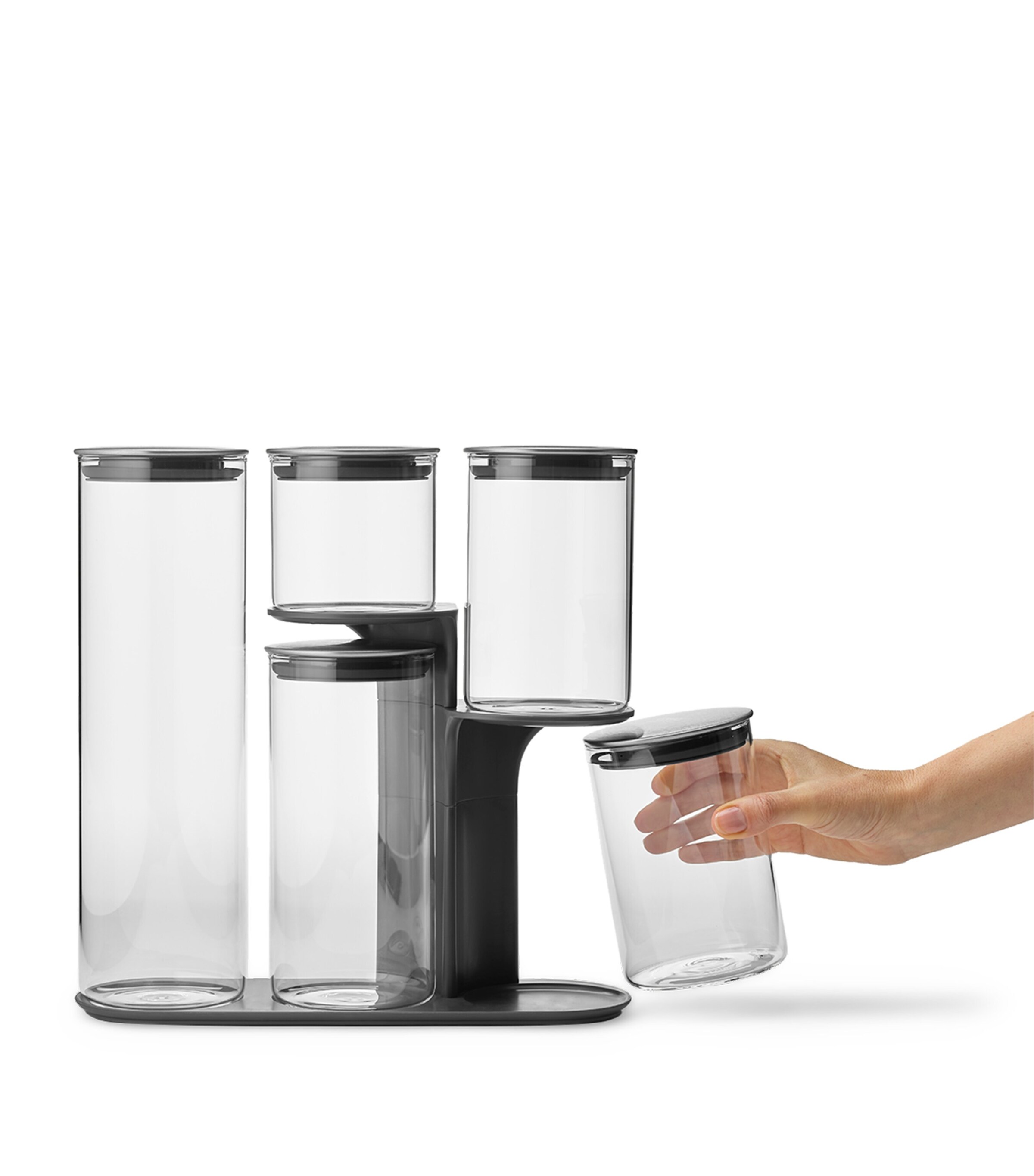 Joseph Joseph Glass Kitchen Jars and Stand (Set of 5) Glass Image 2