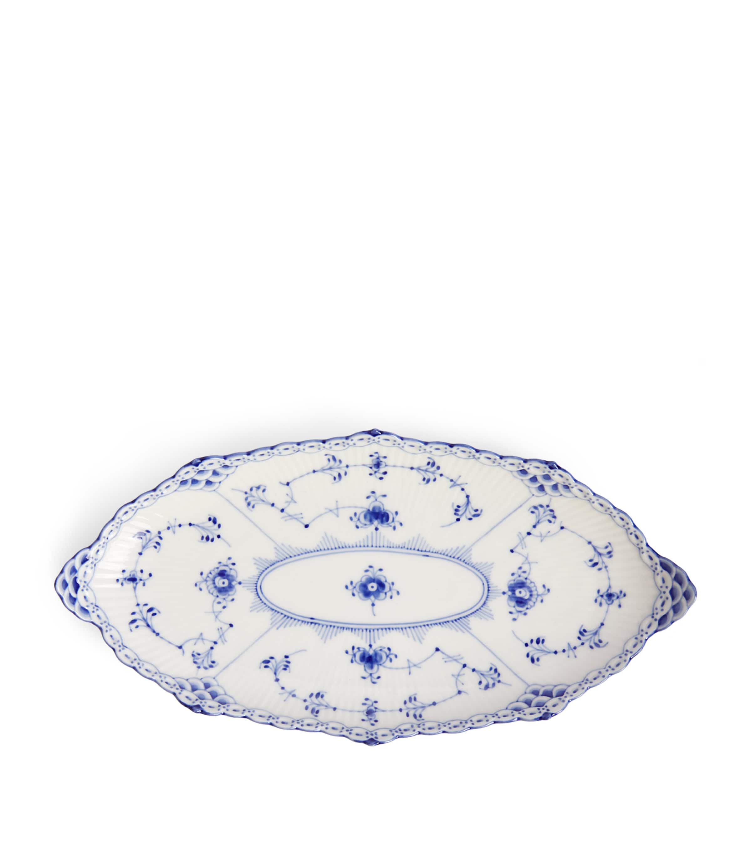 Shop Royal Copenhagen Blue Fluted Half Lace Oval Dish