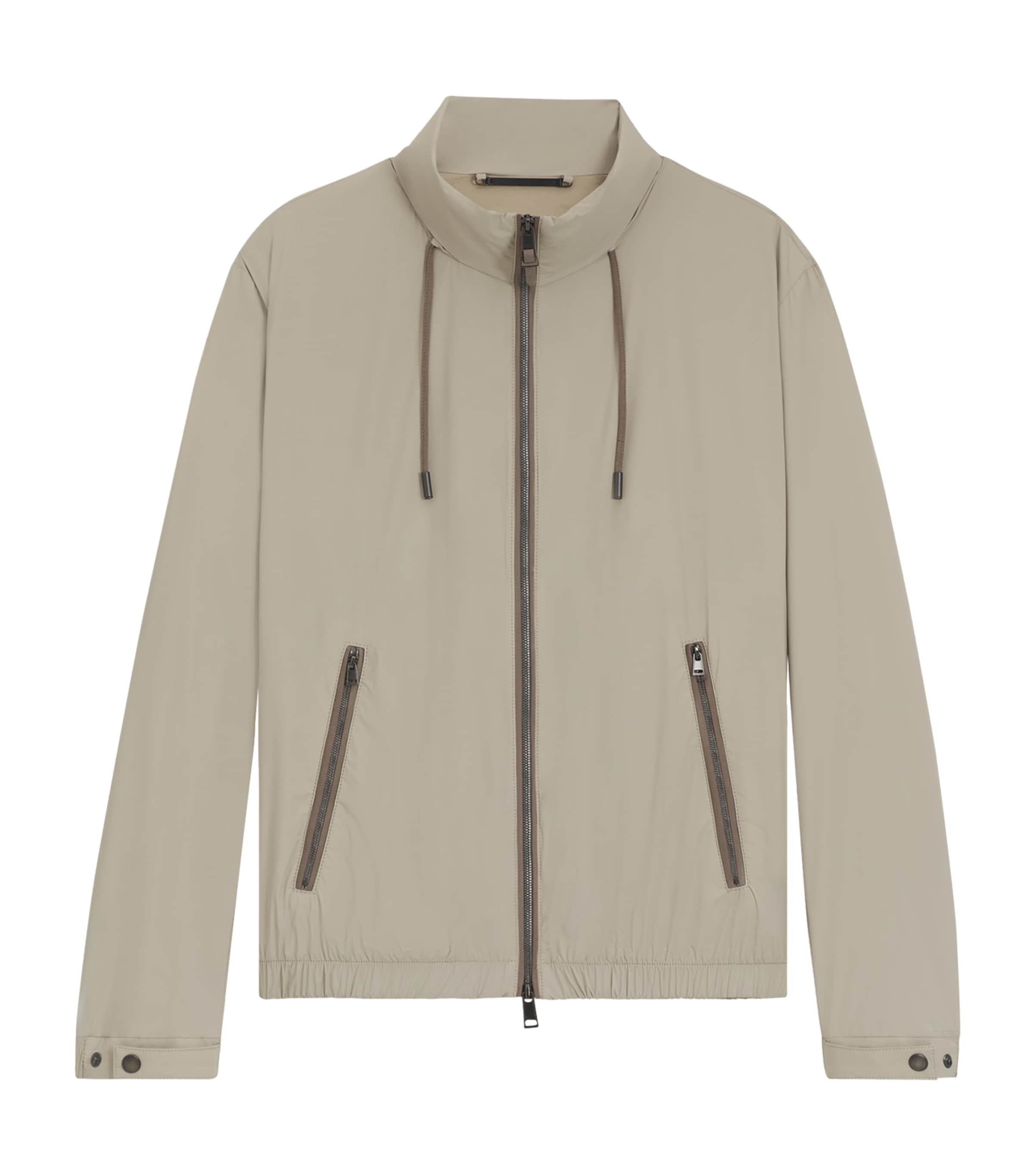 Hugo Boss Water-repellent Windbreaker With Packable Hood In Gray