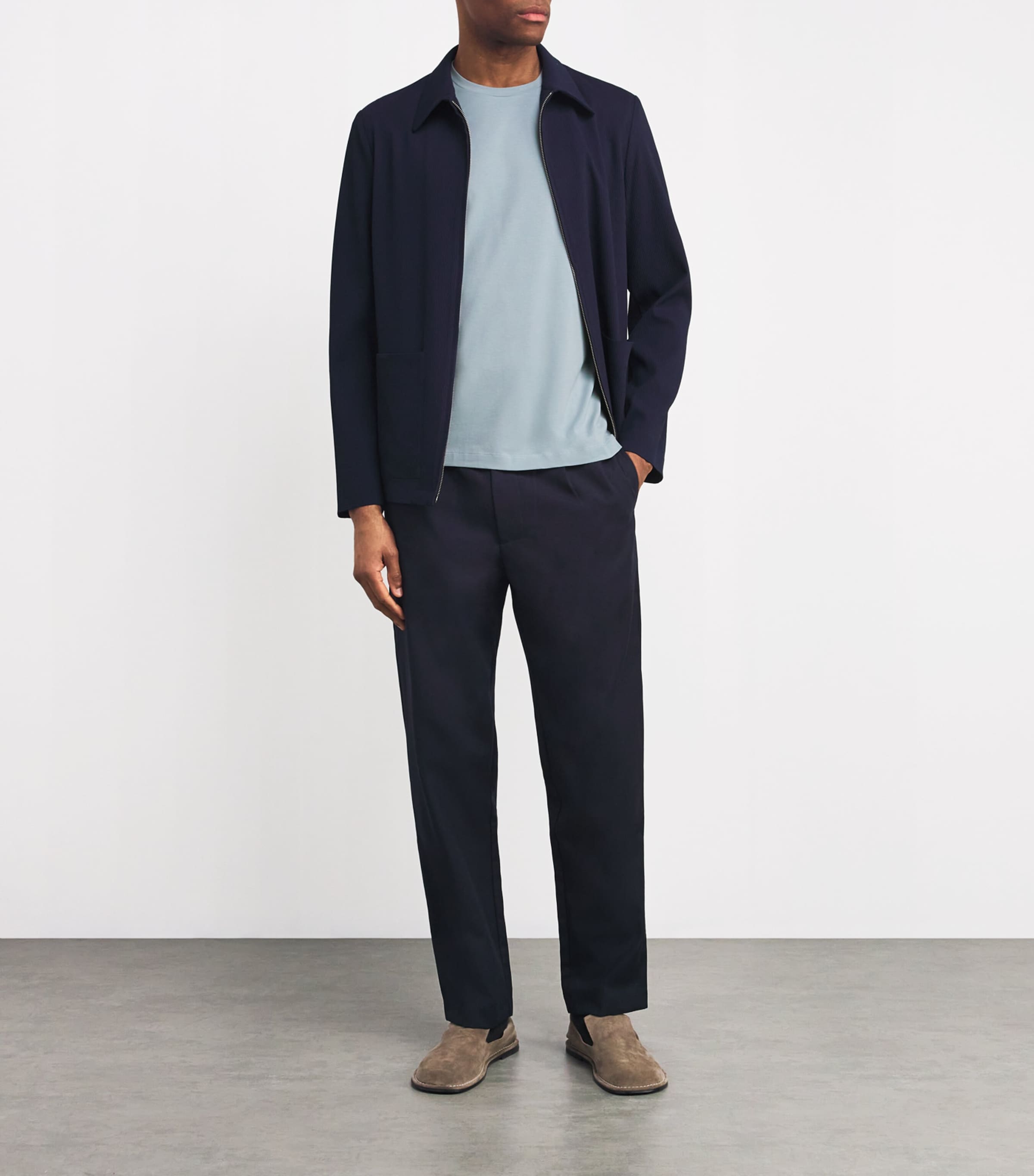 Stretch-Cotton T-Shirt 011 BLU MELANG CHINA Image 2