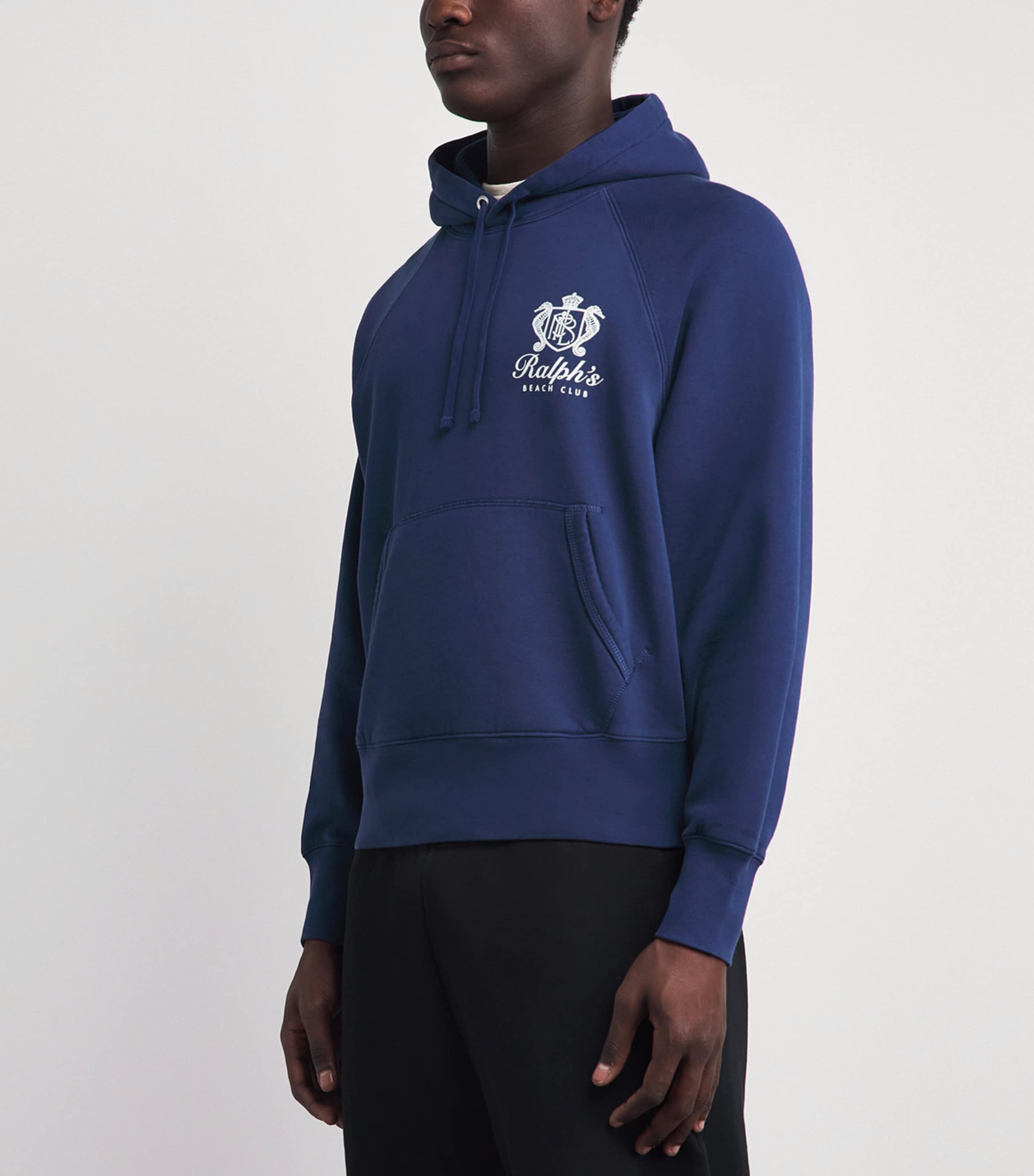 Polo Ralph Lauren Mens Cotton-Blend Ralph’s Beach Club Hoodie Dark Cobalt Image 4