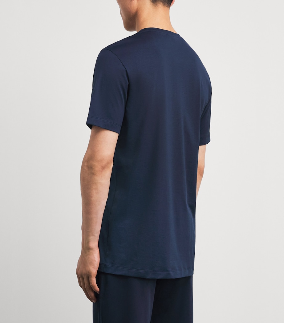 Hanro Mens Cotton Night & Day T-Shirt Deep Navy Image 5