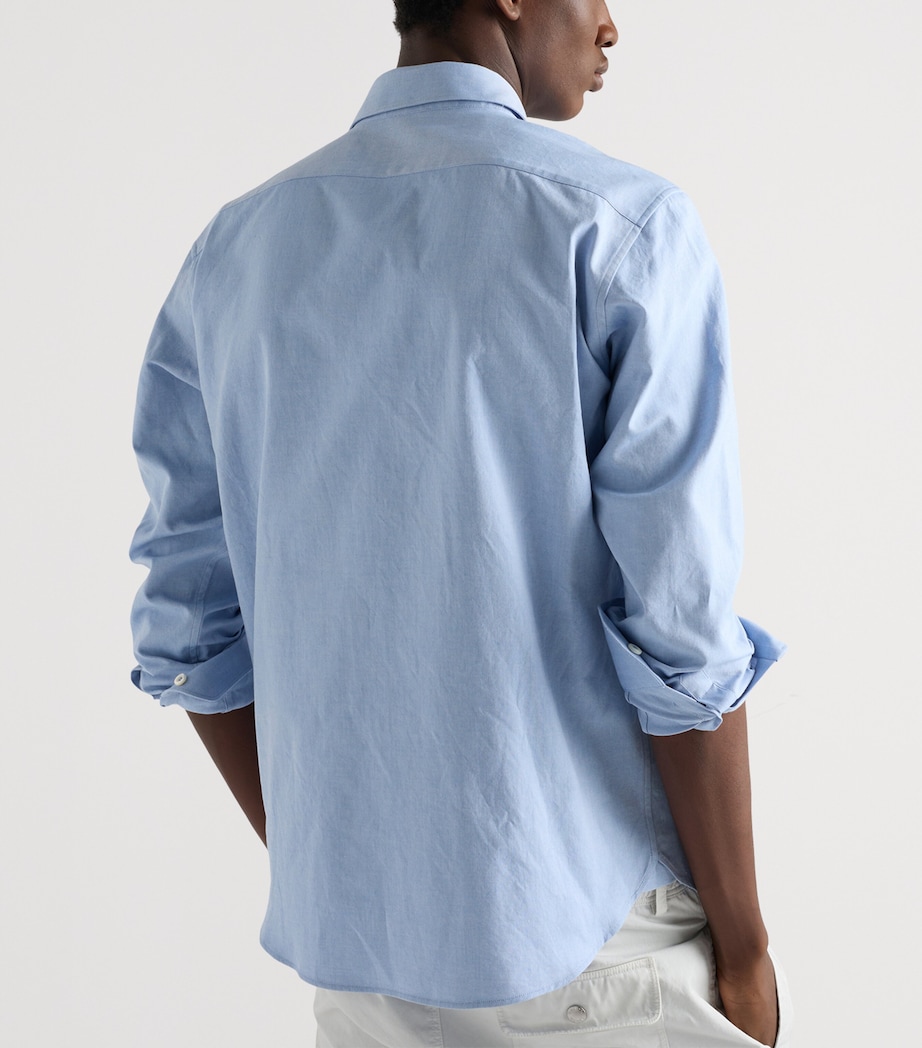 Prada Mens Cotton Crest Shirt Light Blue Image 5