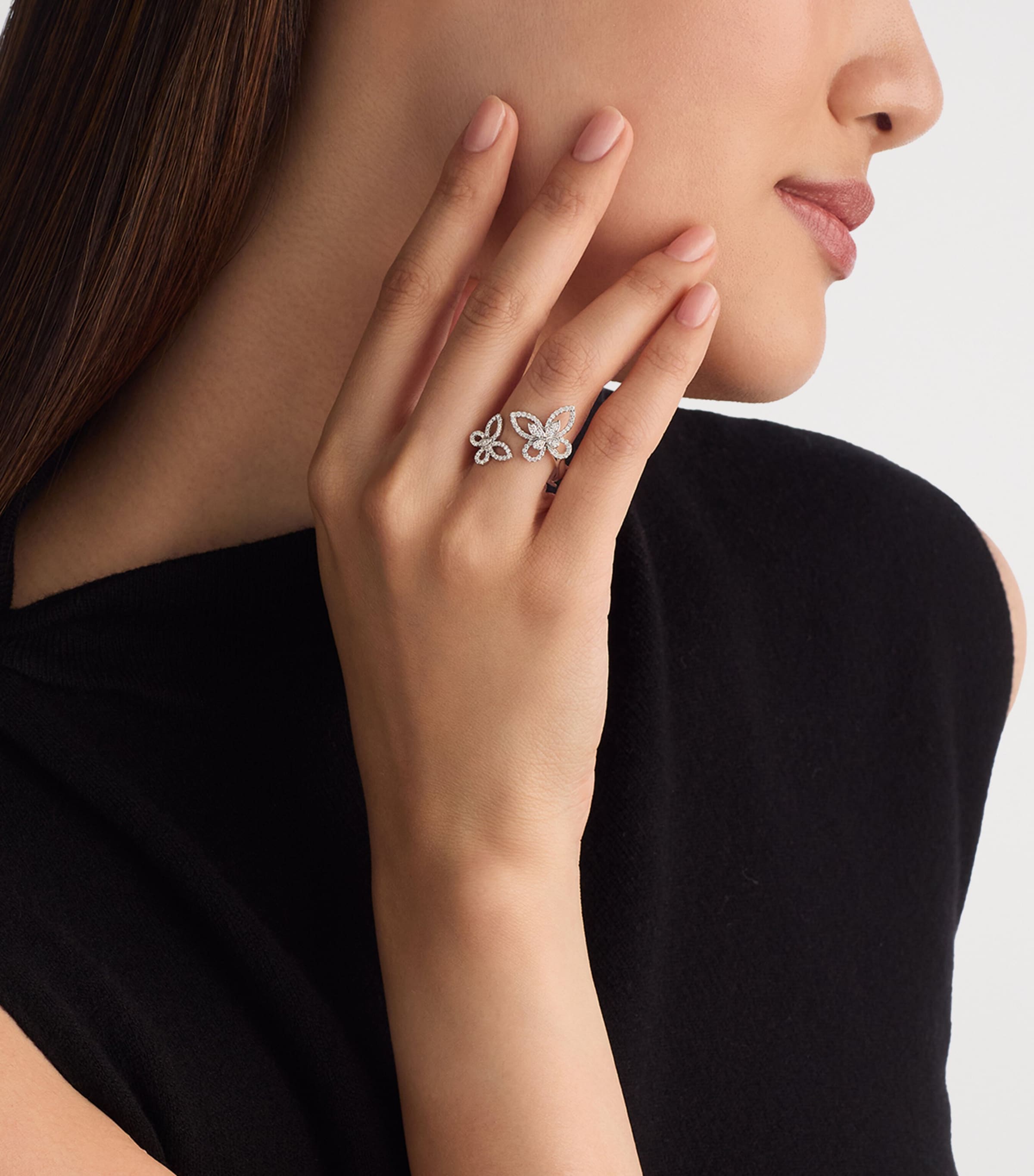 Graff White Gold and Diamond Butterfly Ring White Gold Image 2