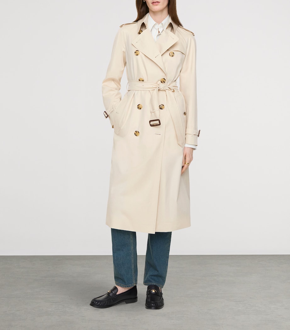 Burberry Womens Gabardine Waterloo Heritage Trench Coat Stone Beige Image 5
