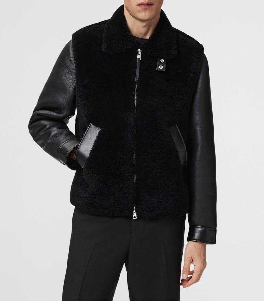 Shearling-Leather Conyer Jacket BLACK Image 4