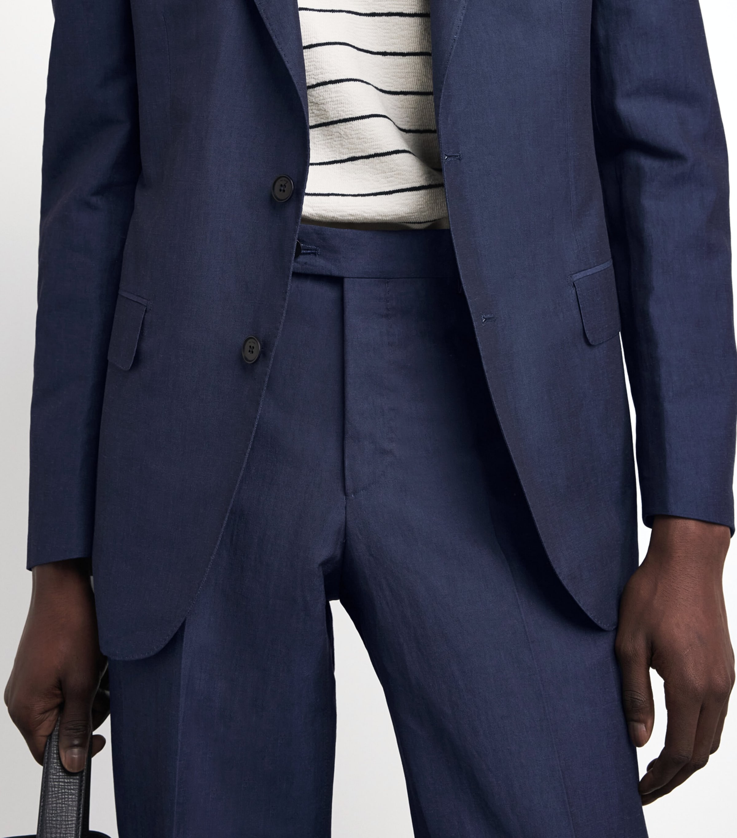Pal Zileri Mens Cotton-Linen Vicenza 2-Piece Suit Blue Navy Image 3