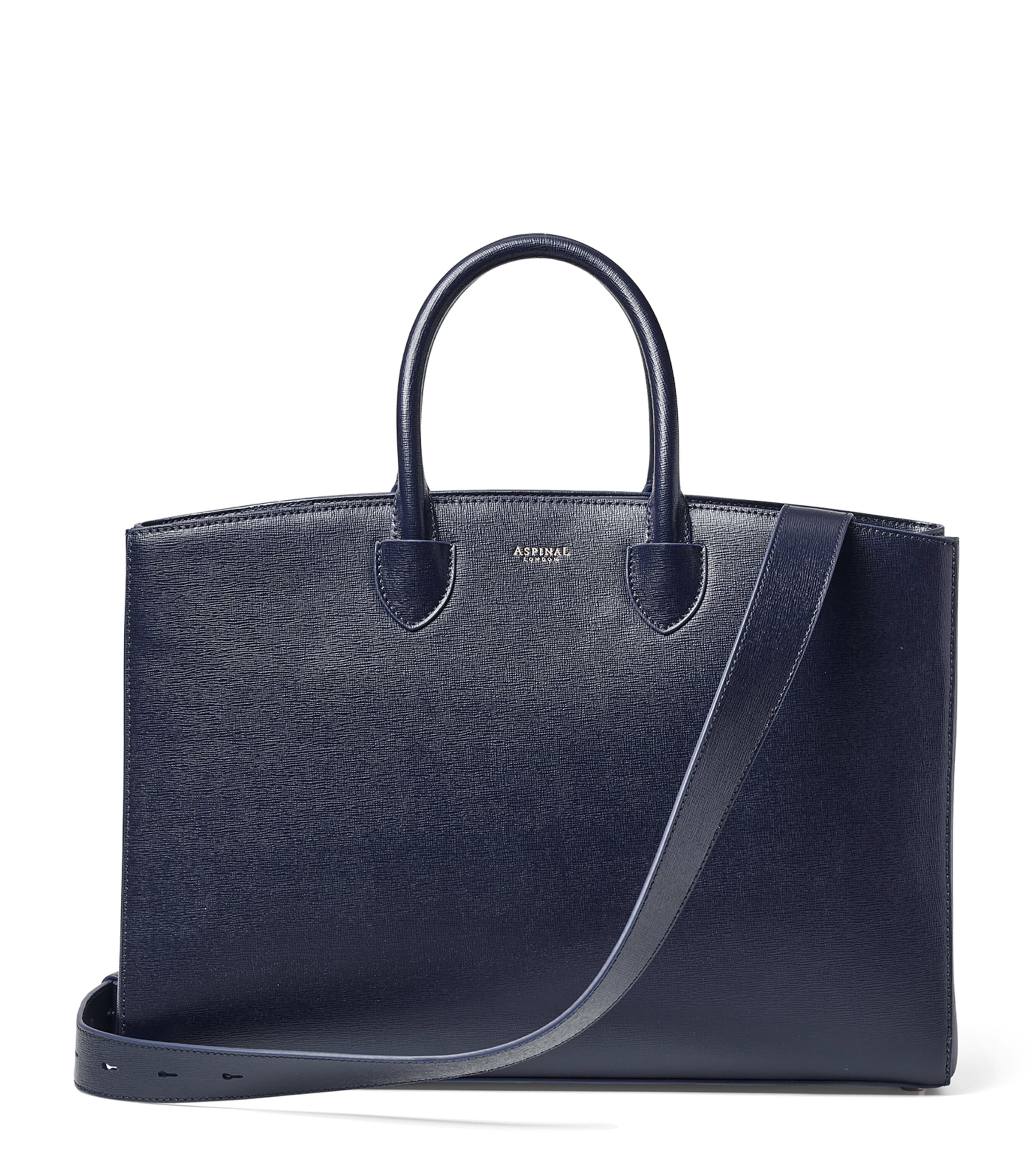 Aspinal Of London Leather Madison Tote Bag Navy Image 1