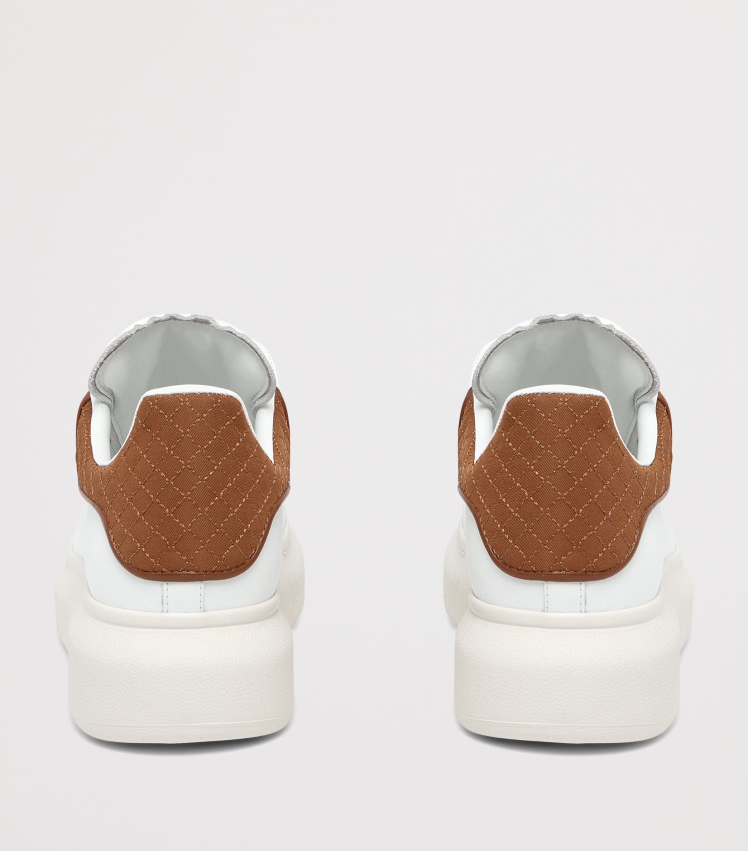 McQueen Leather Suede-Trim Oversized Sneakers Image 3