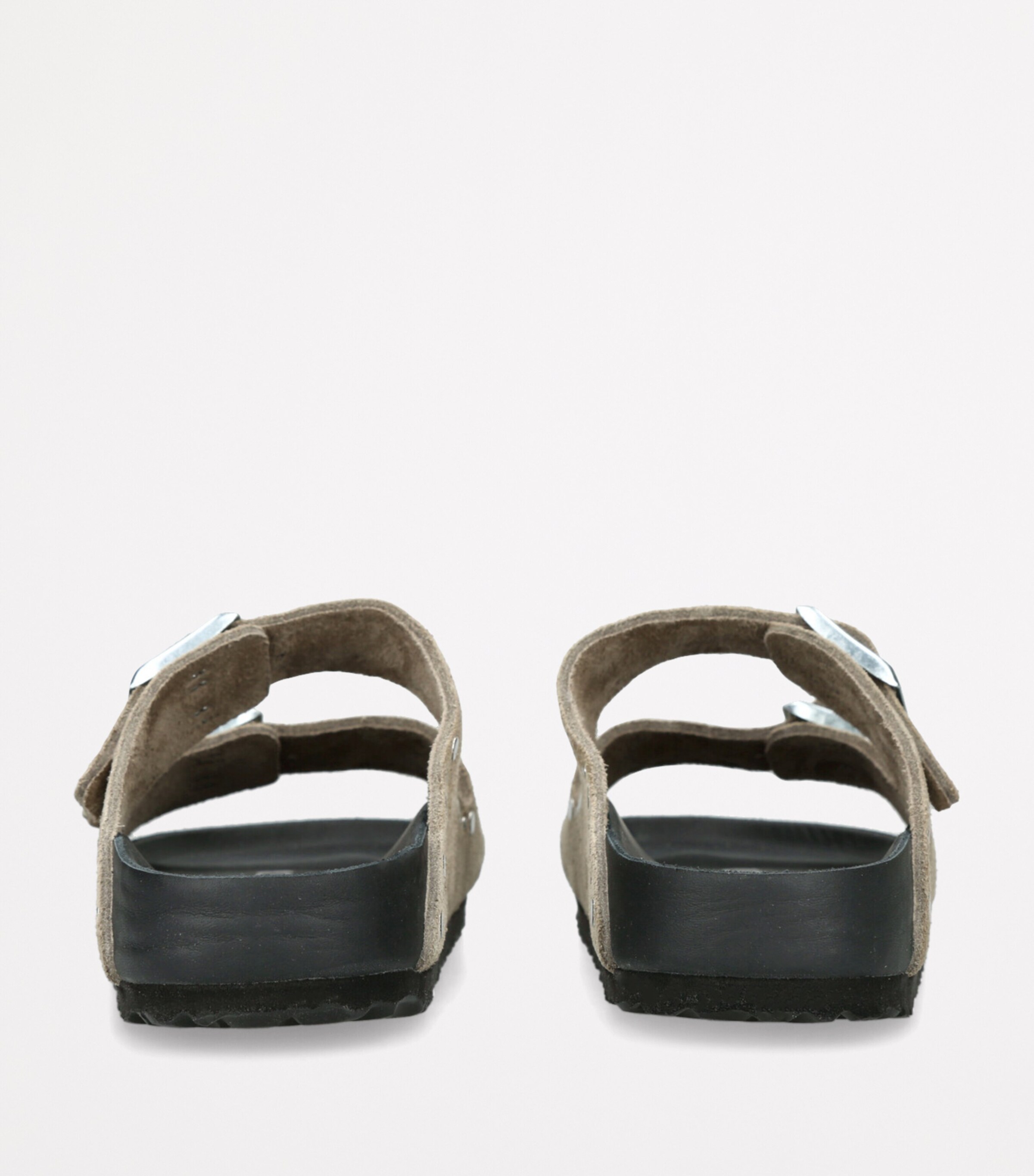 Birkenstock Suede Arizona Rivet-Detail Sandals Taupe Comb Image 2