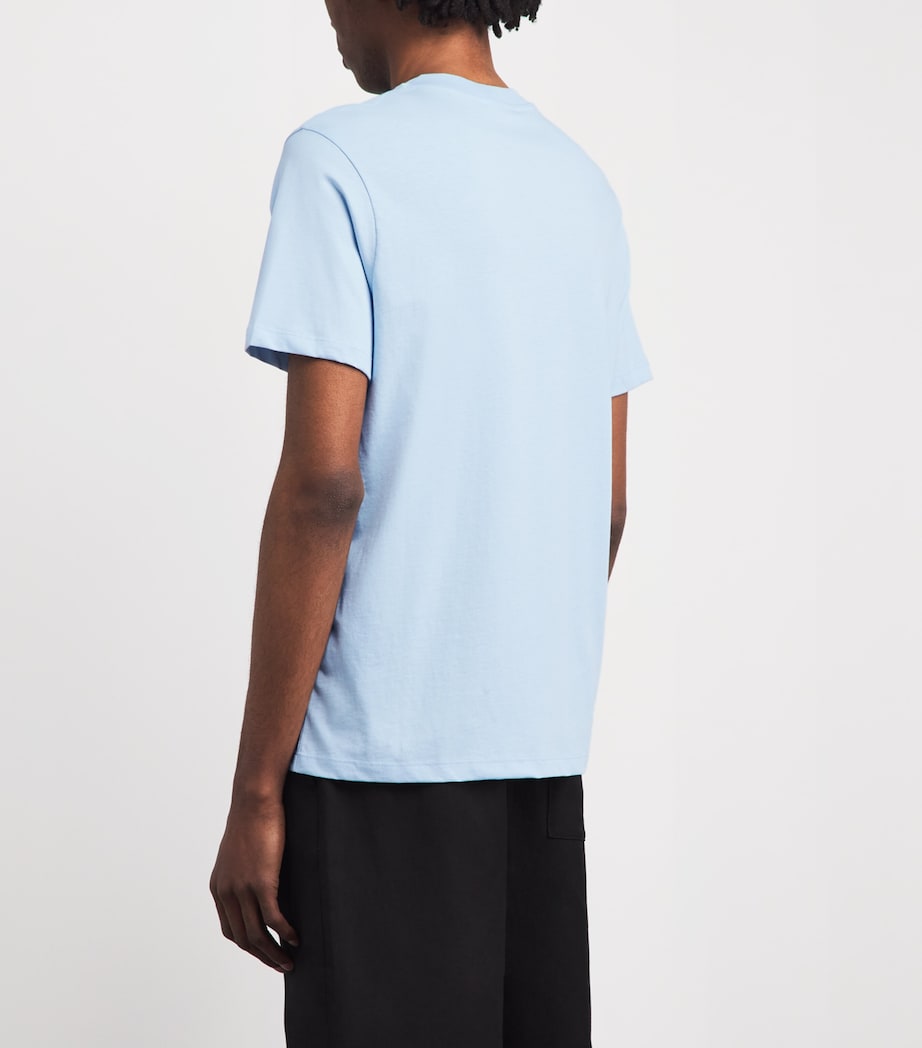 Sandro Paris Mens Cotton Crochet T-Shirt Sky Blue Image 5