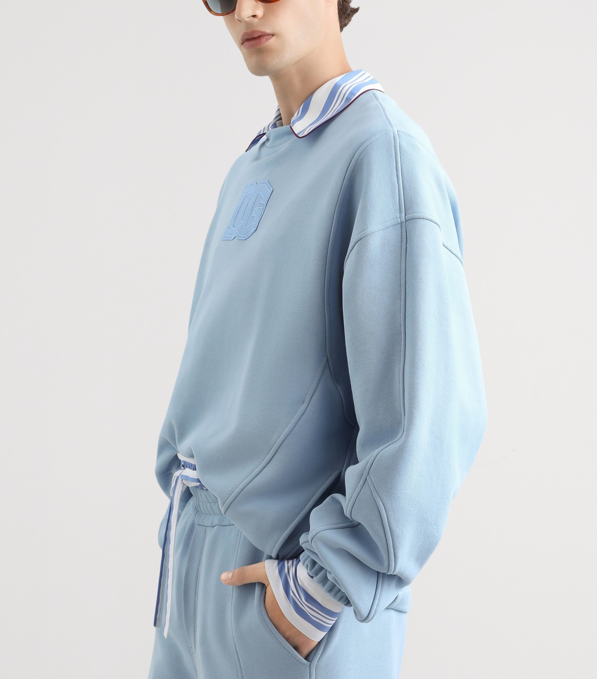 Dolce&Gabbana Mens Logo Sweatshirt Sky Blue Image 6