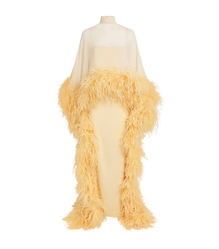 Taller Marmo Womens Silk Marvelous Kaftan Maxi Dress Pergamena Image 1