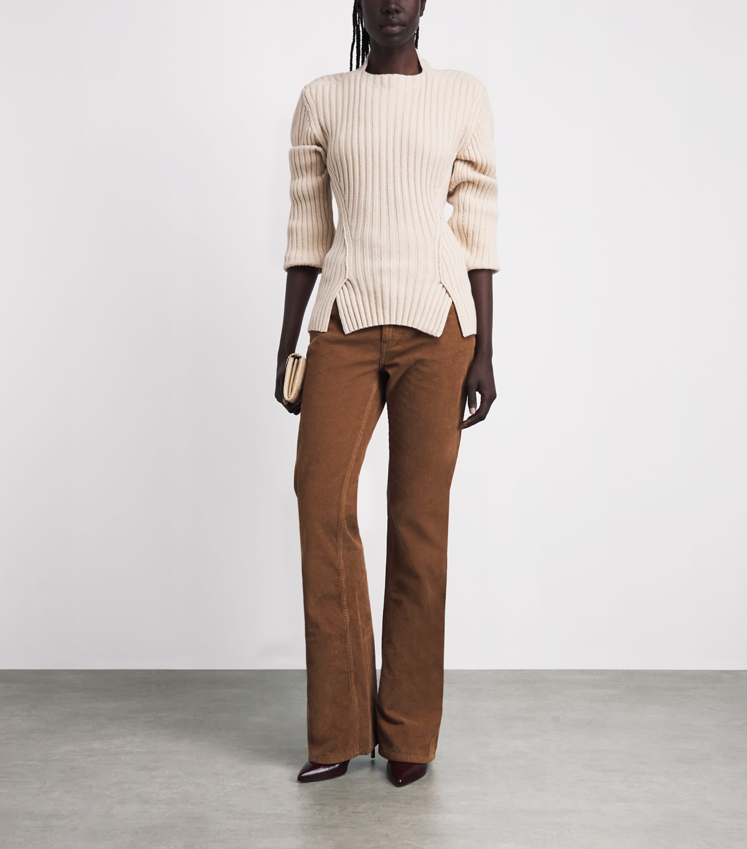 Stella McCartney Womens Corduroy Flared Trousers Vintage Brown Image 2