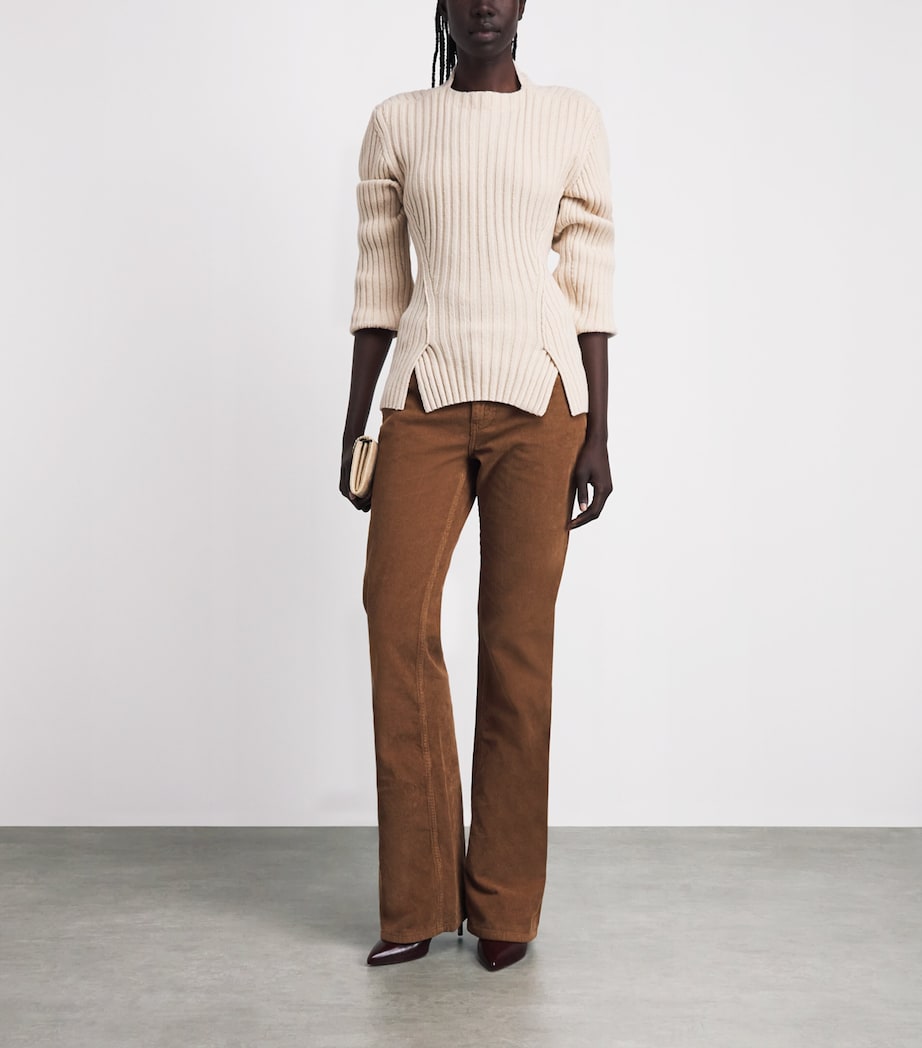 Stella McCartney Womens Corduroy Flared Trousers Vintage Brown Image 2