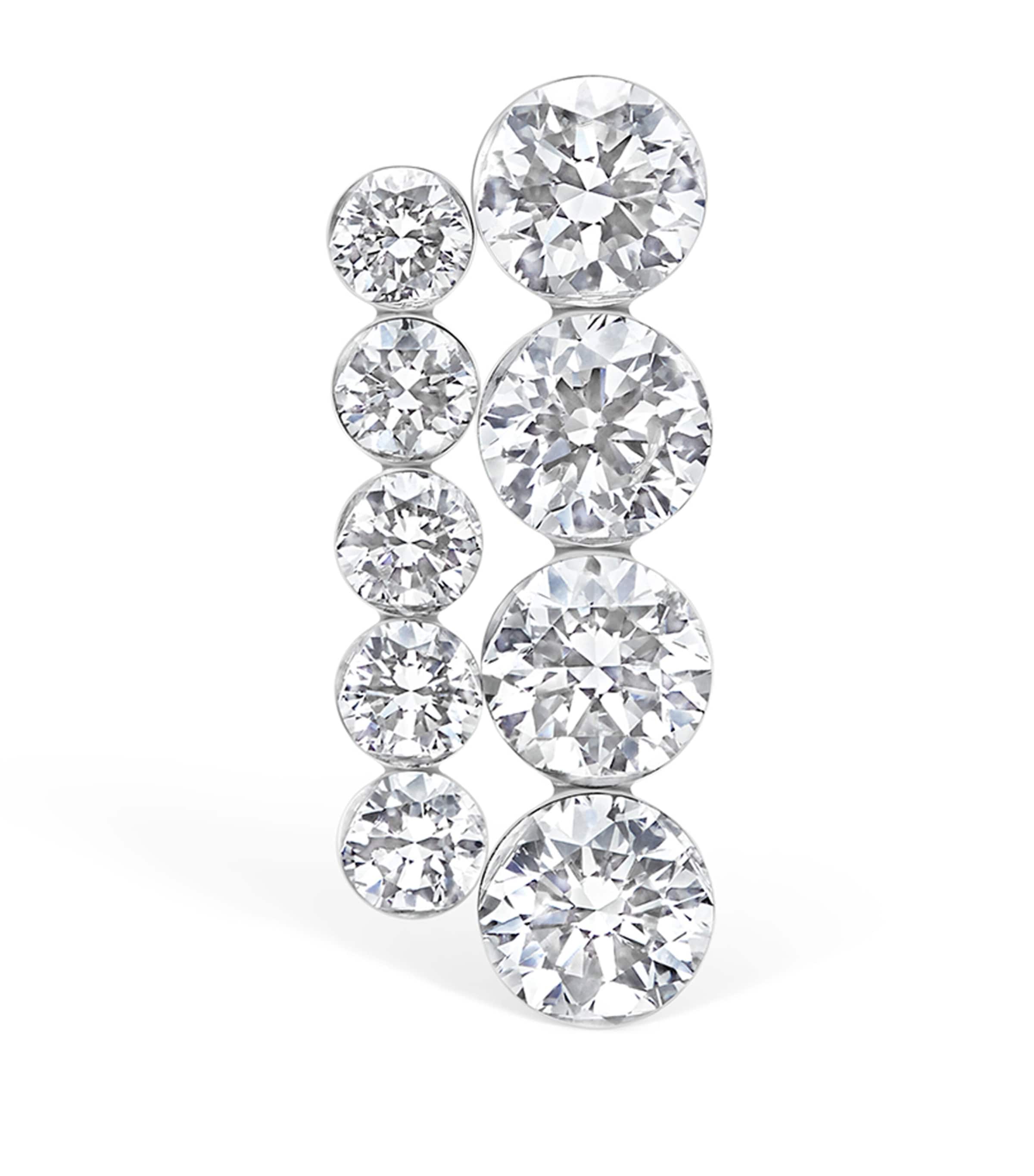Maria Tash White Gold Invisible Set Diamond Apsara Bar Threaded Stud Earring (11mm) White Gold Image 3