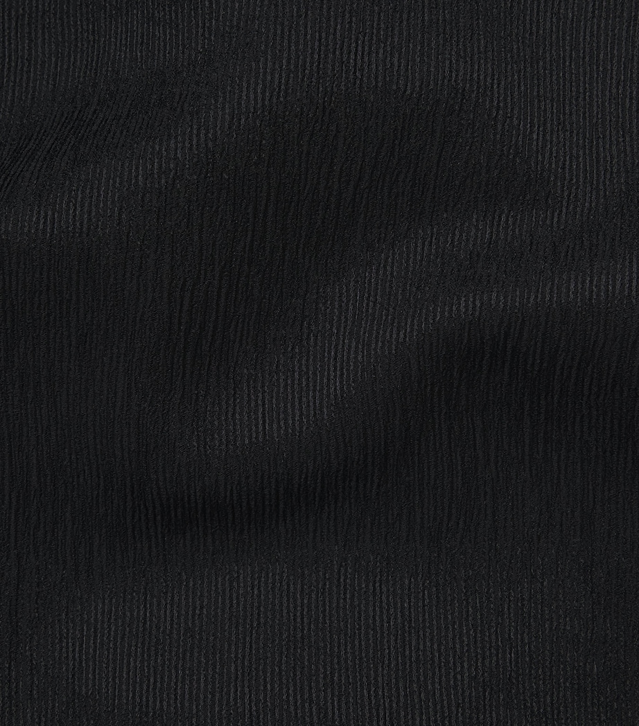 Silk Plissé Midi Dress BLACK Image 5