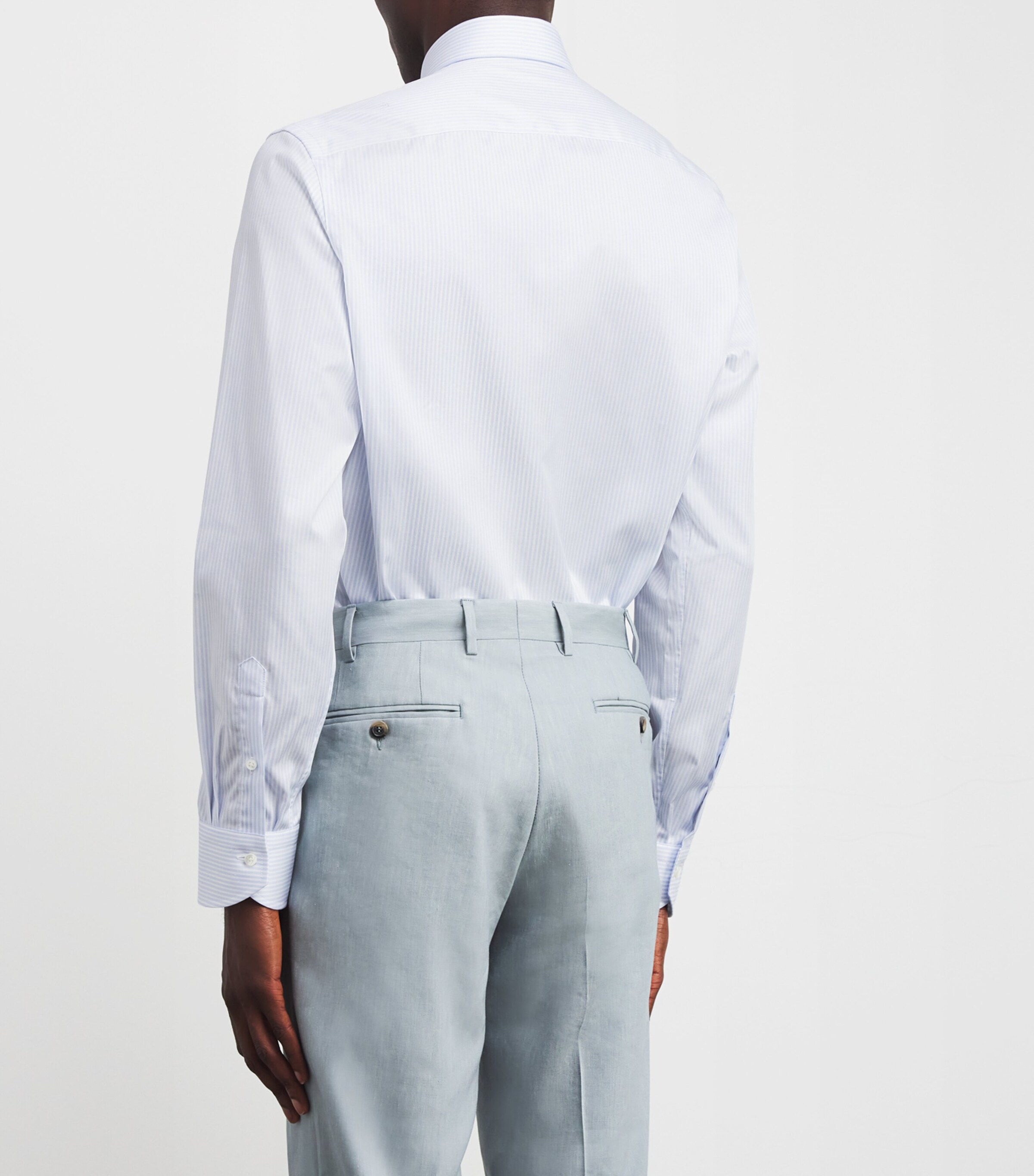 Canali Mens Cotton Stripe Shirt Image 4