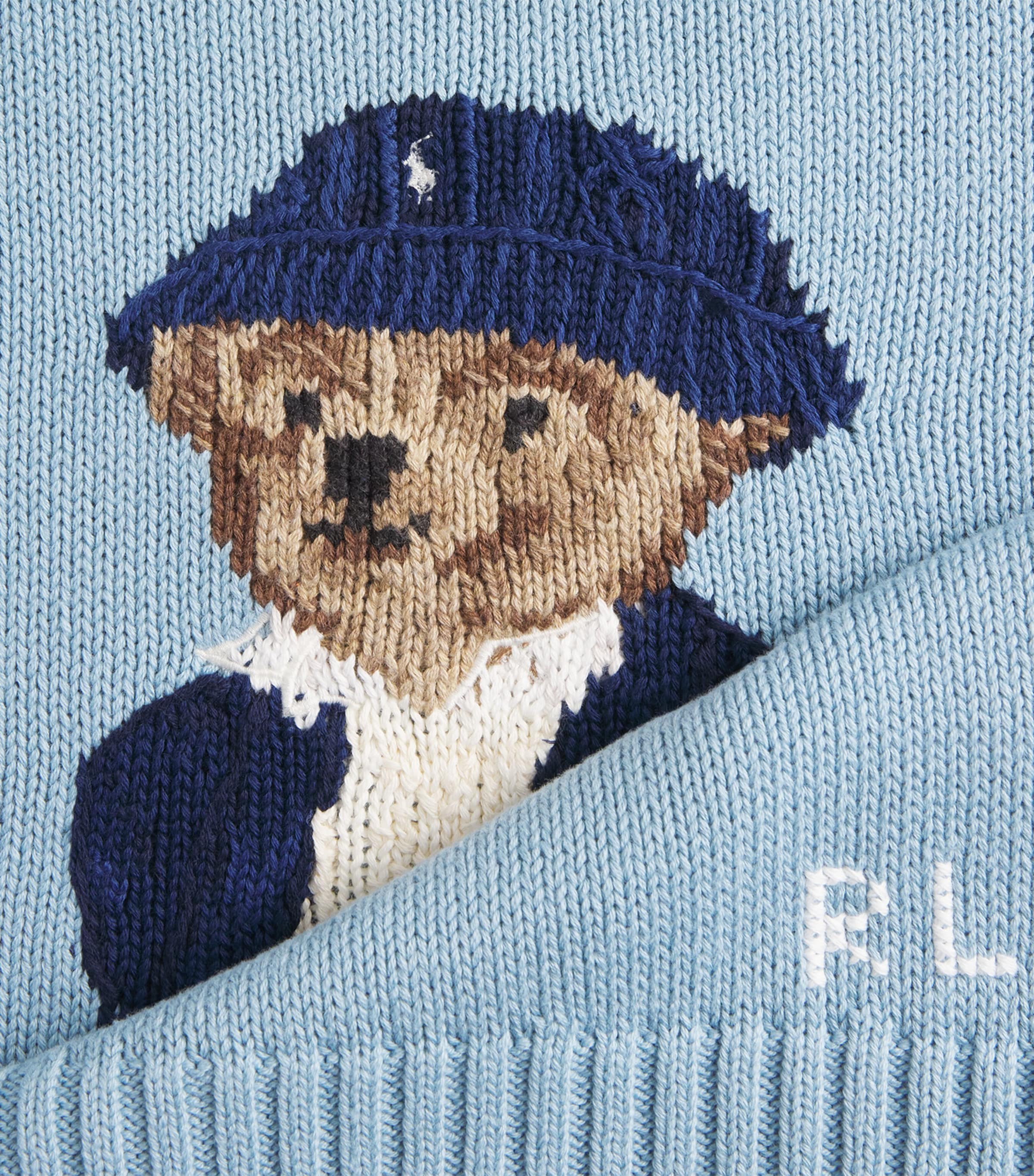 Polo Ralph Lauren Womens Cotton Polo Bear Sweater Blue Note Image 6