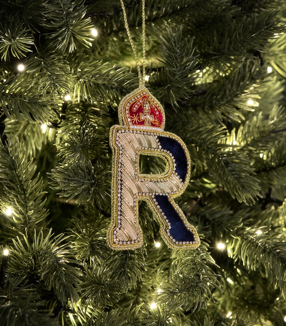 Tinker Tailor Letter R Tree Decoration Navy, Gold & Wine Image 3