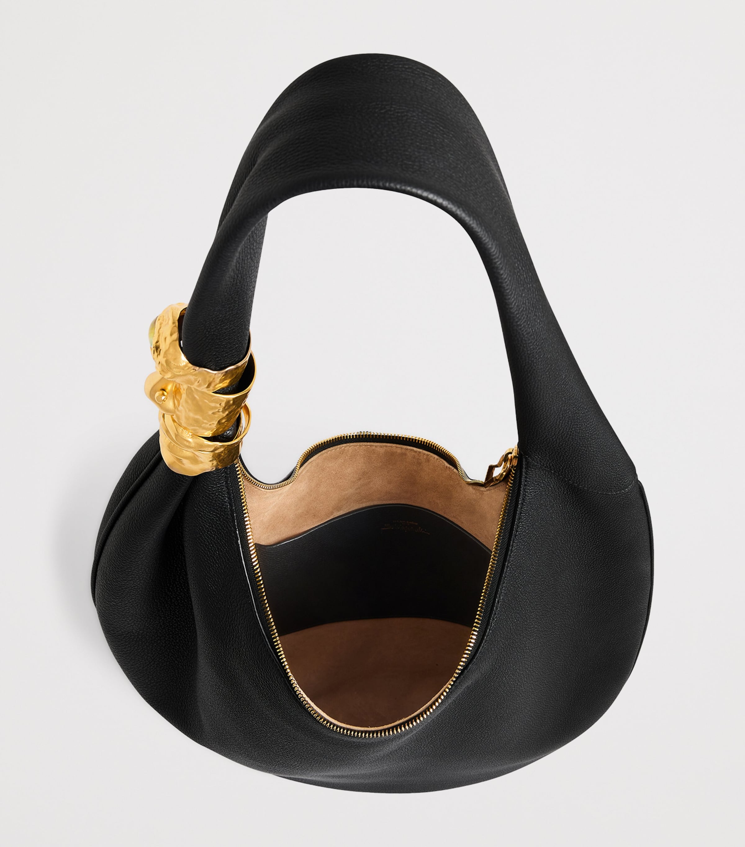 Schiaparelli Large Leather Soufflé Baguette Shoulder Bag Black Image 6