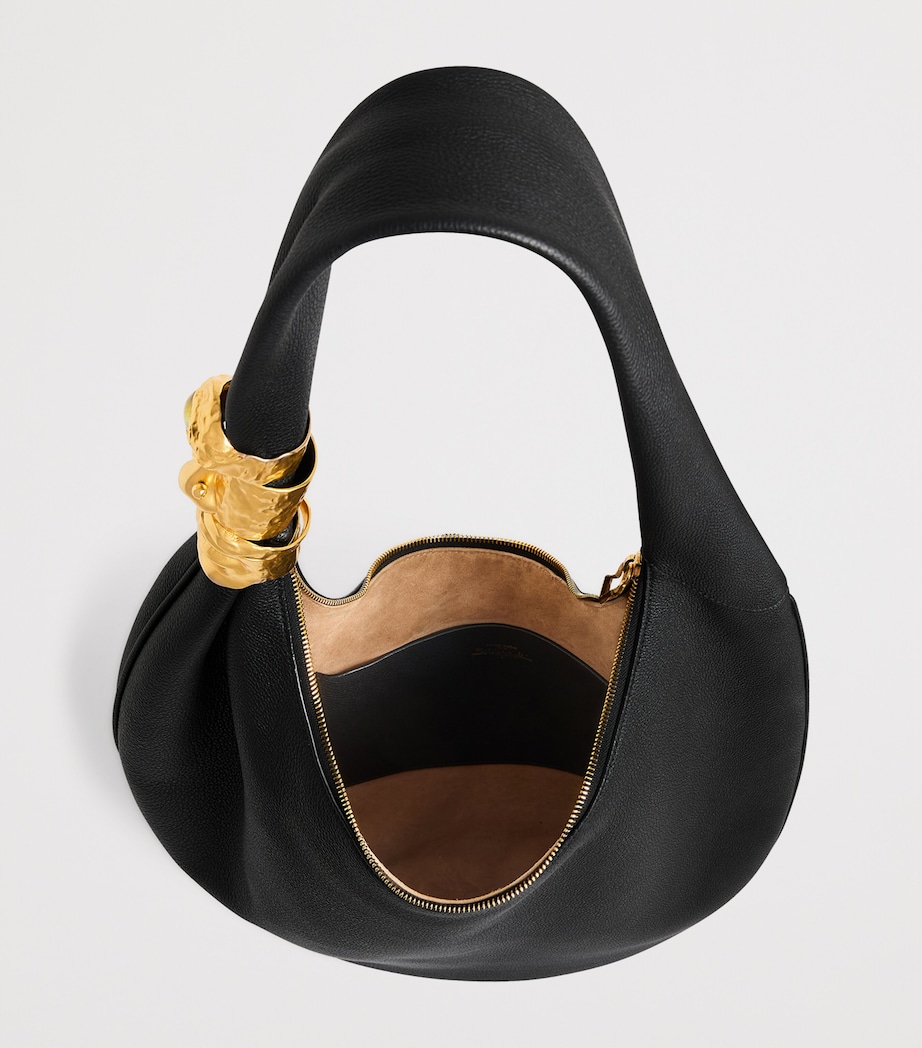 Schiaparelli Large Leather Soufflé Baguette Shoulder Bag Black Image 6