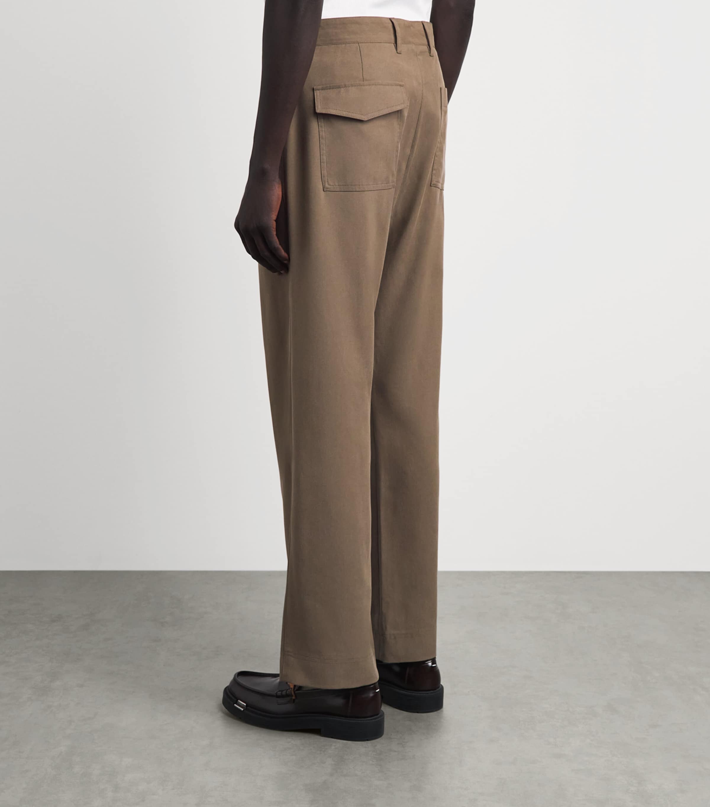Paul Smith Mens Relaxed Pleated Trousers Green Image 5