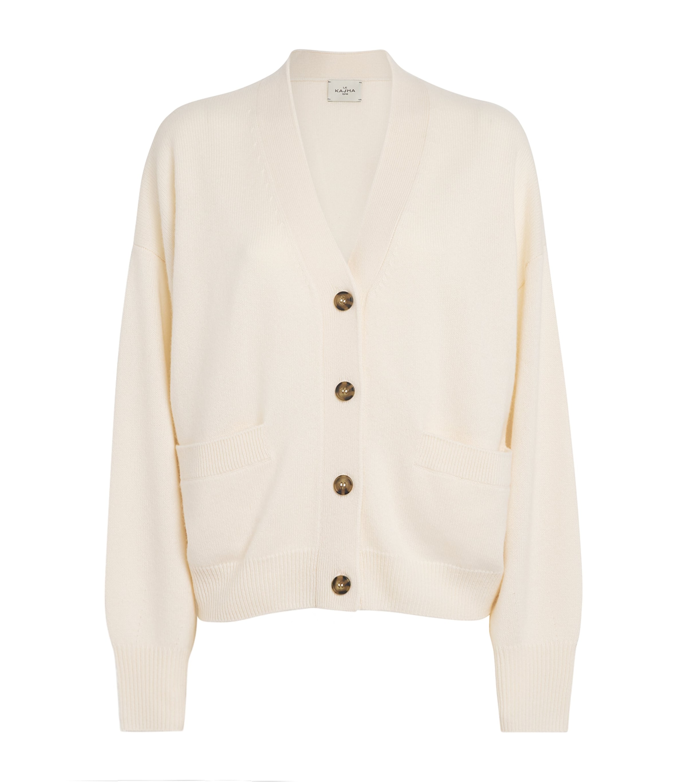 Le Kasha Womens Organic Cashmere Cardigan White Image 1