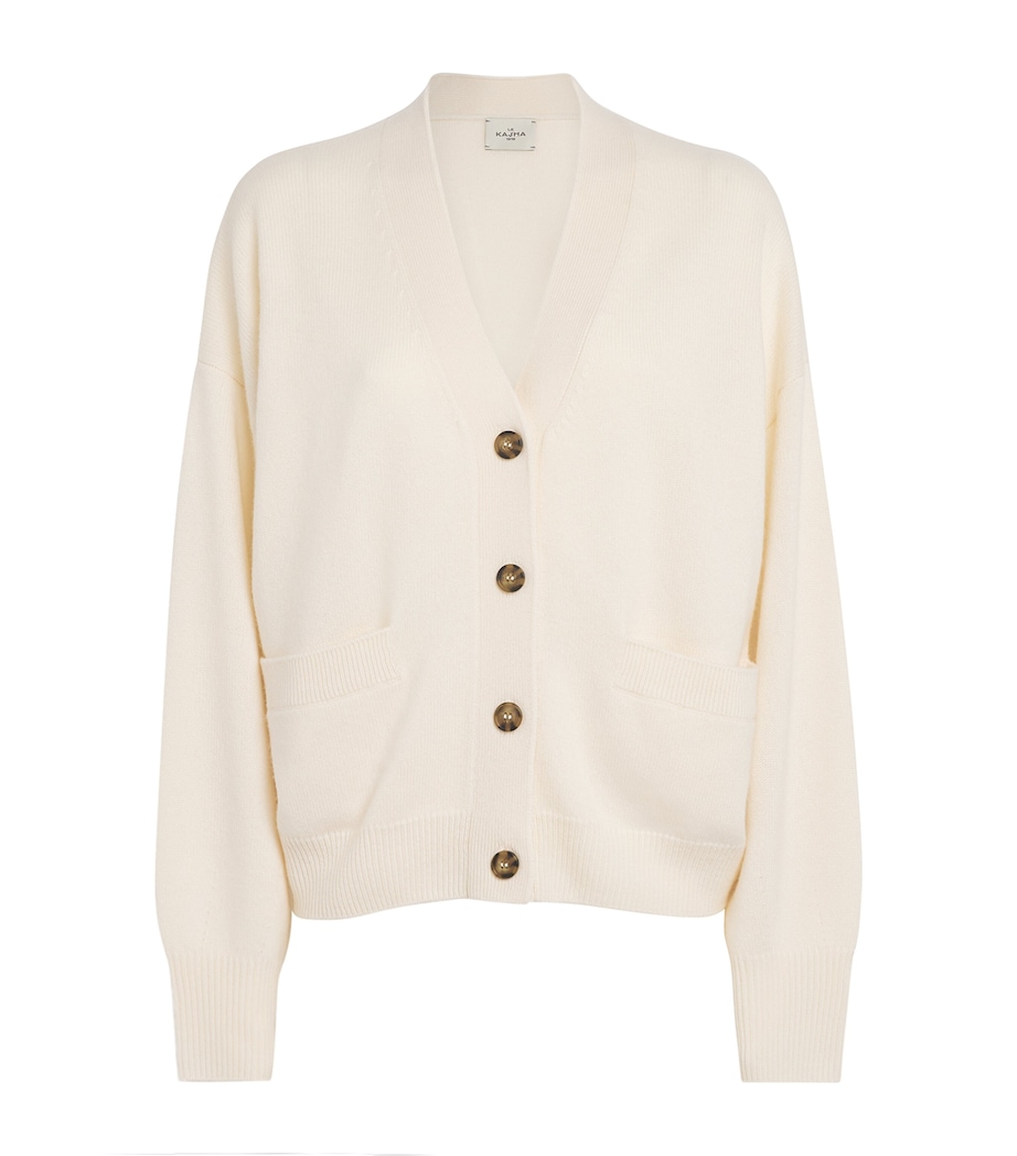 Le Kasha Womens Organic Cashmere Cardigan White Image 1