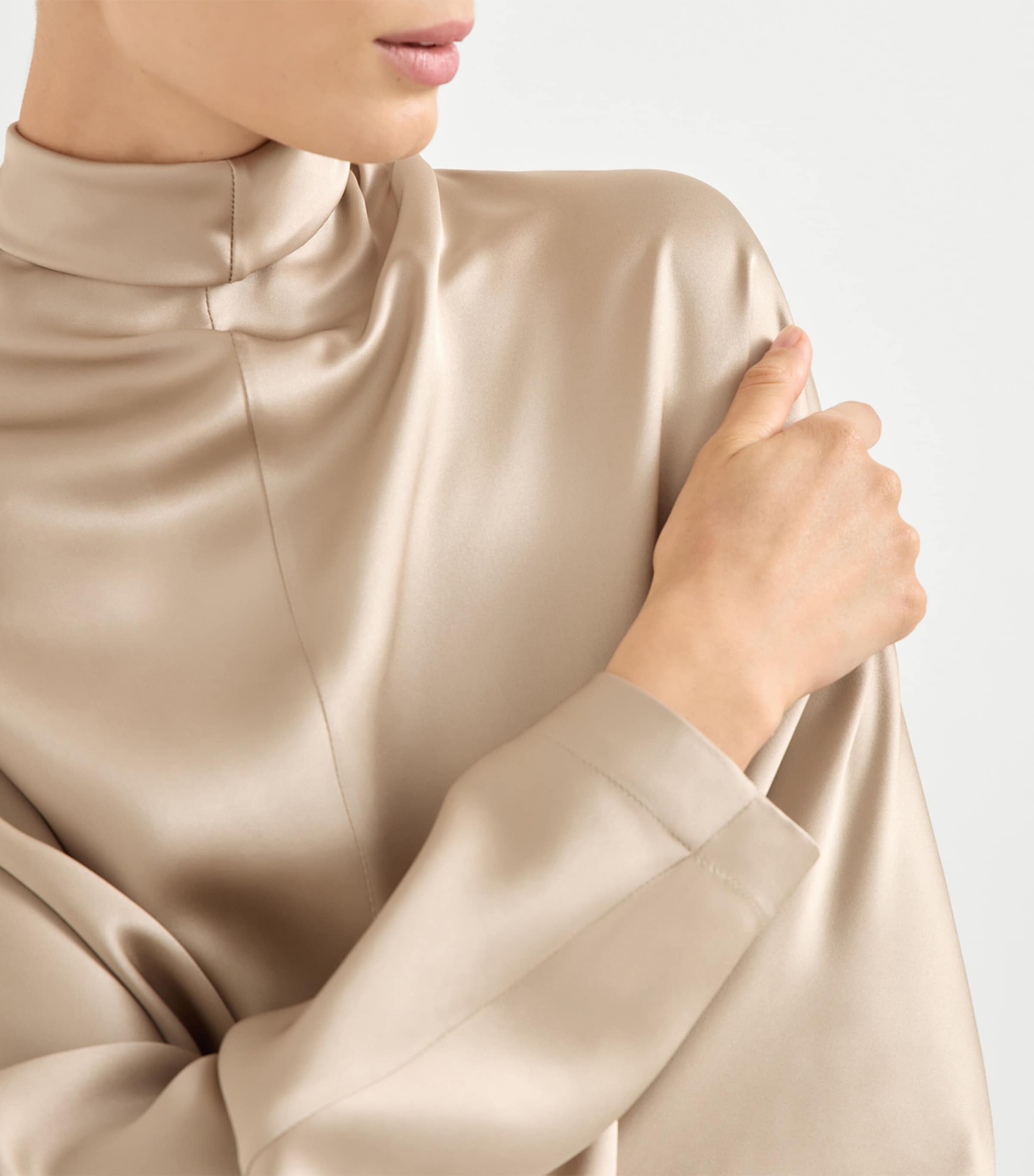 Silk High-Neck Blouse C8576 Image 6