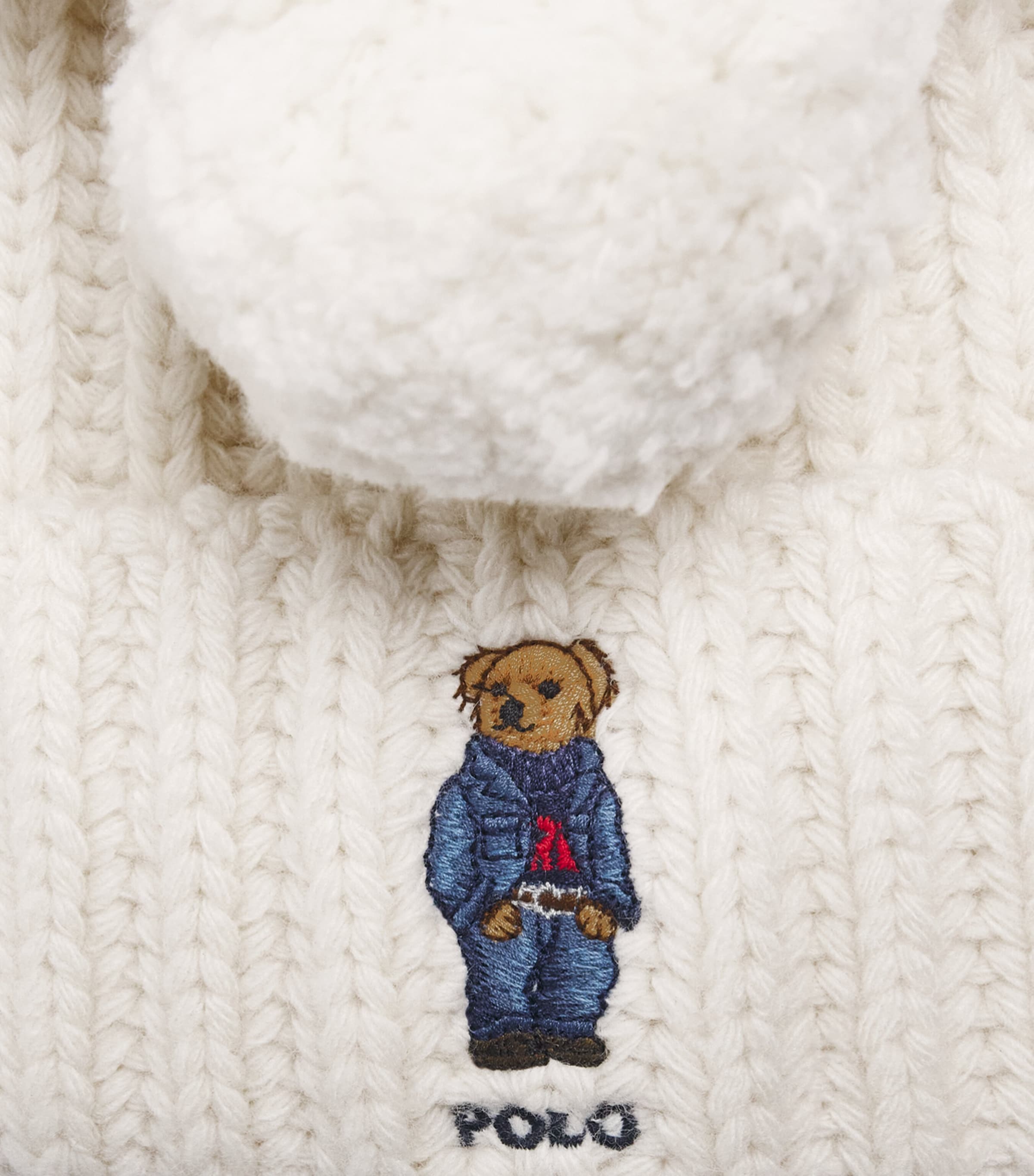 Polo Ralph Lauren Wool-Blend Polo Bear Beanie Cream Image 3