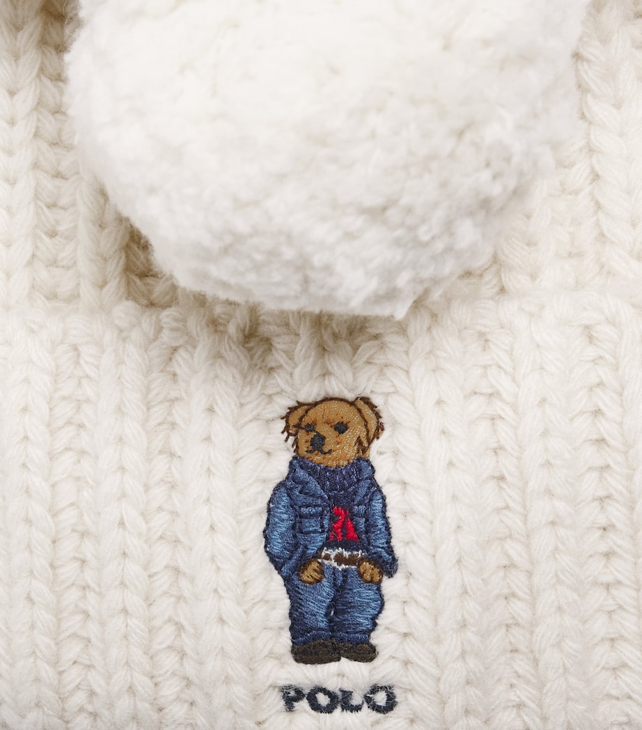 Polo Ralph Lauren Wool-Blend Polo Bear Beanie Cream Image 3