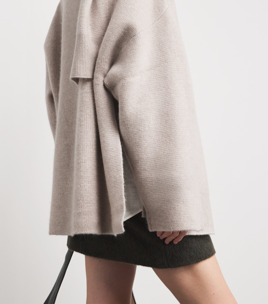 Organic Cashmere Scarf Spain Cardigan LIGHT BEIGE Image 6