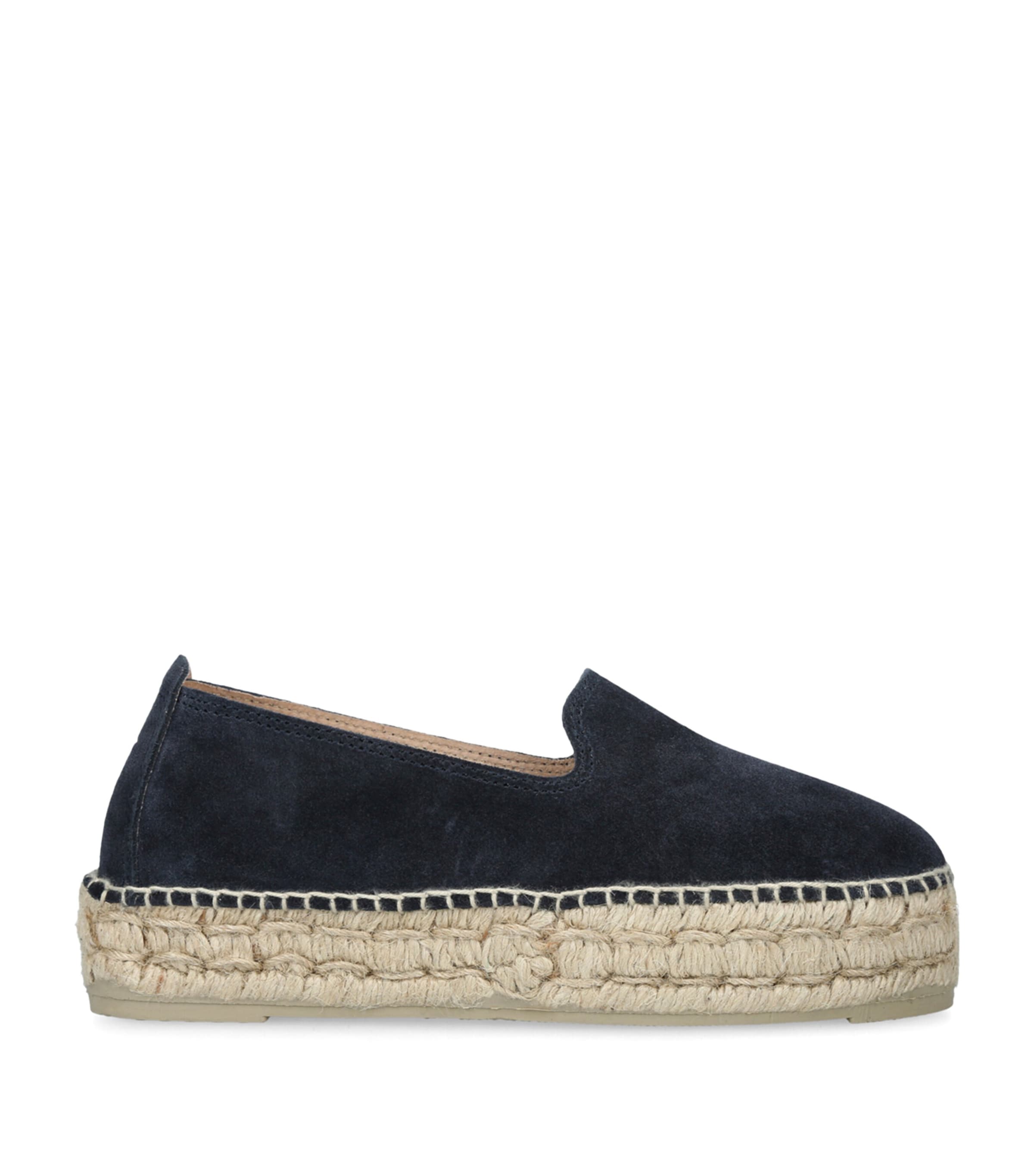 Manebi Suede Hamptons Double Sole Espadrilles 40 In Navy