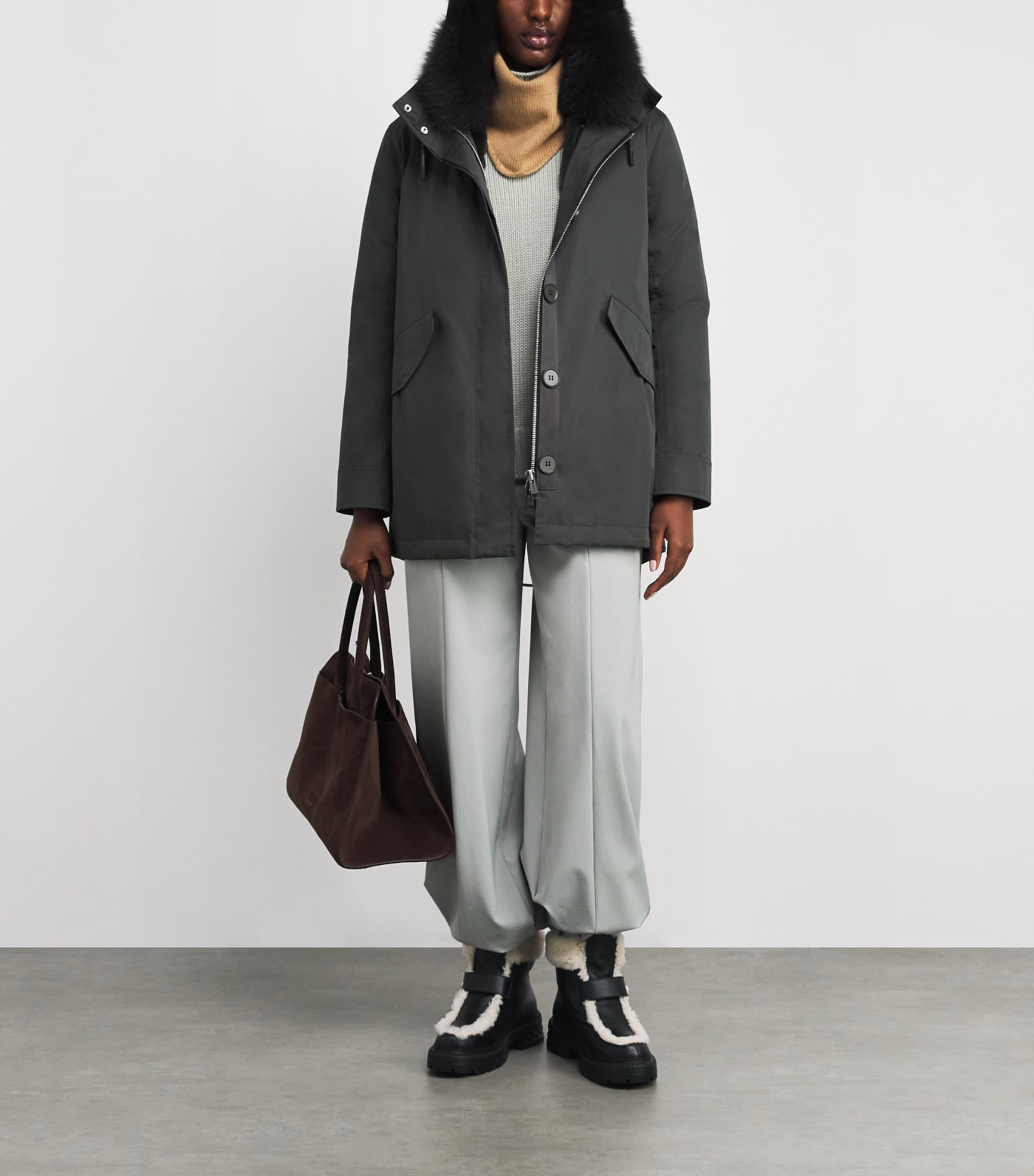 Fox-Rabbit Blended-Cotton Parka (85cm) A2185 Image 2