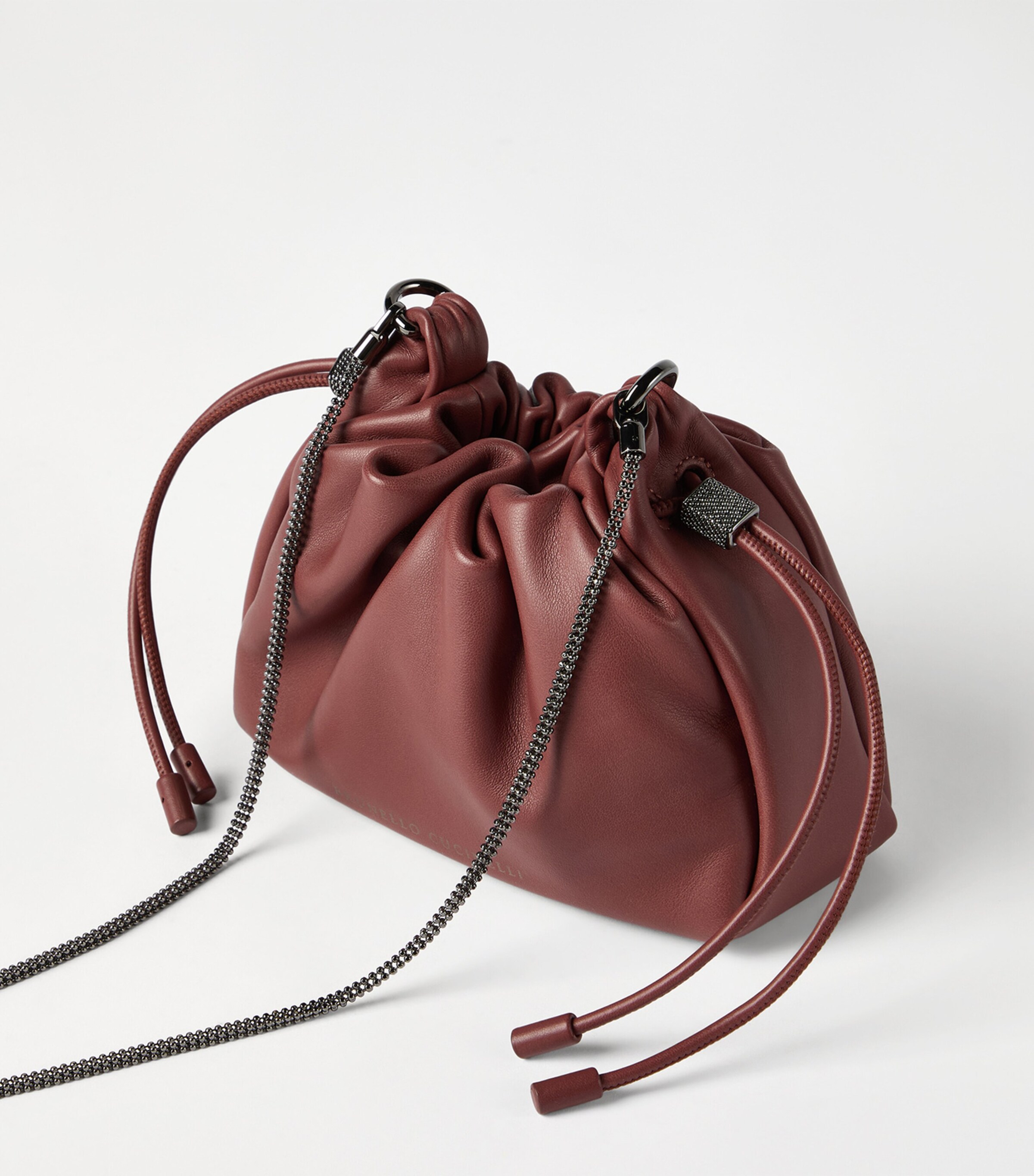 Brunello Cucinelli Mini Leather Mellow Bucket Bag Image 2