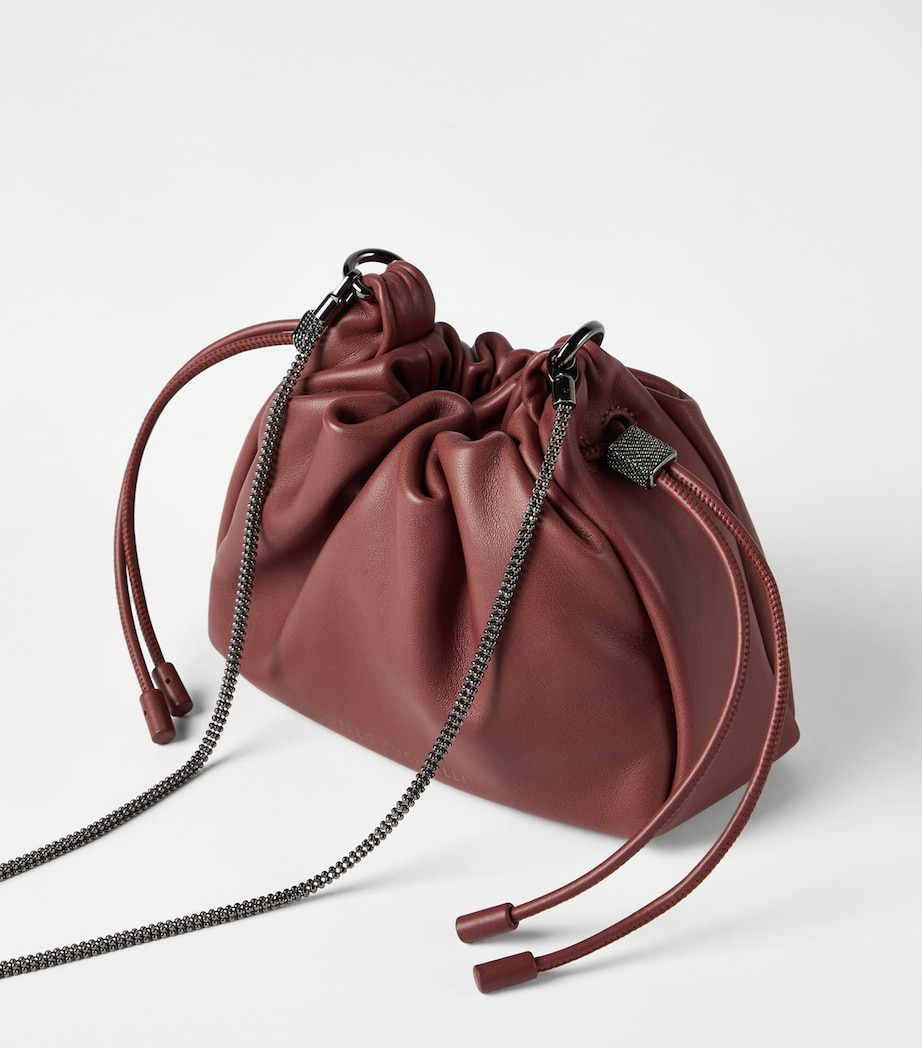 Brunello Cucinelli Mini Leather Mellow Bucket Bag Image 2