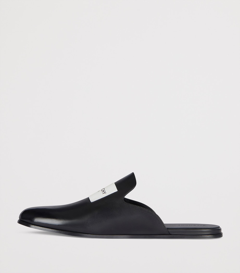 Calfskin Logo-Label Slippers BLACK Image 3