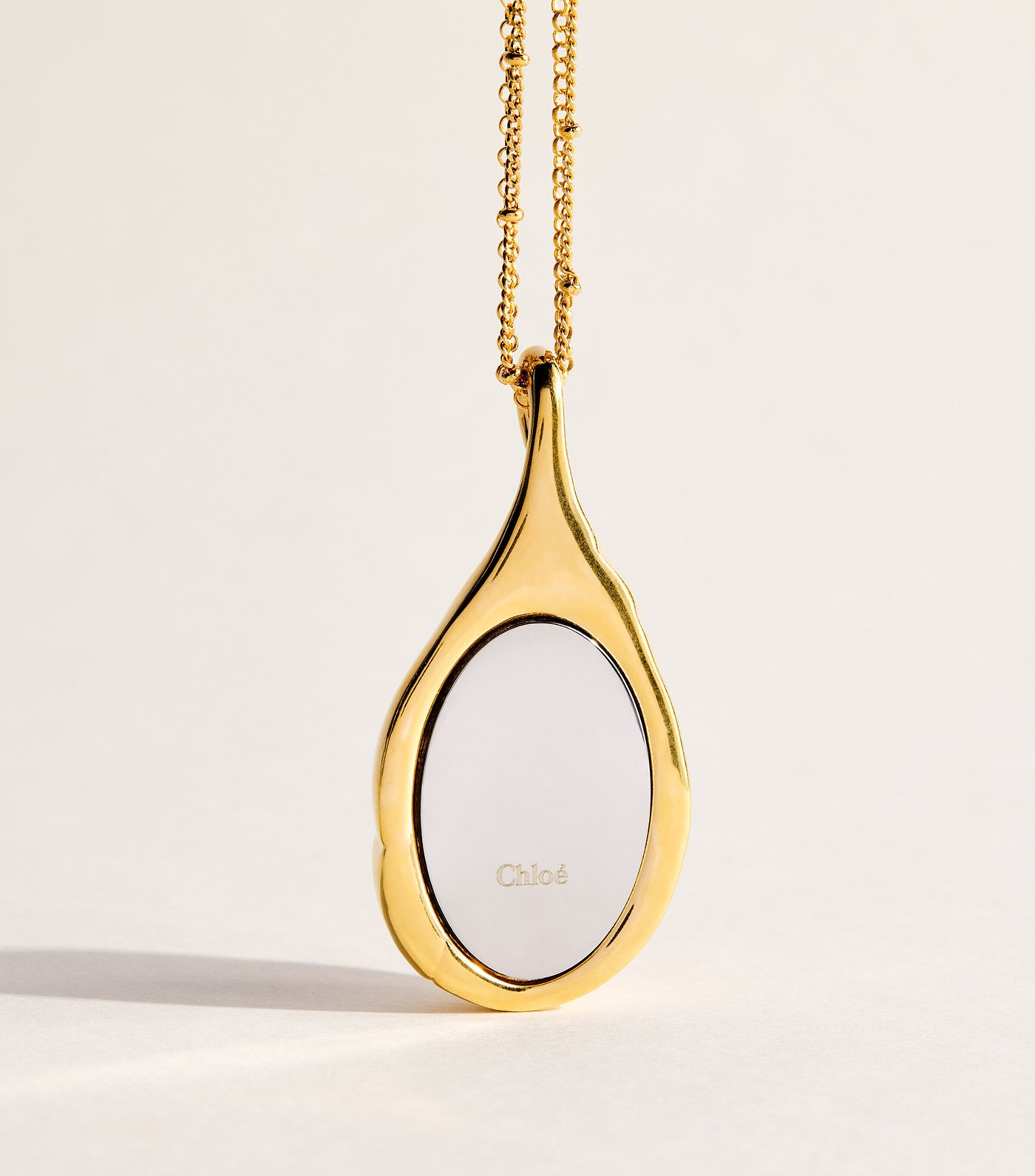 Chloé Mirror Pendant Necklace Gold Silver Image 3