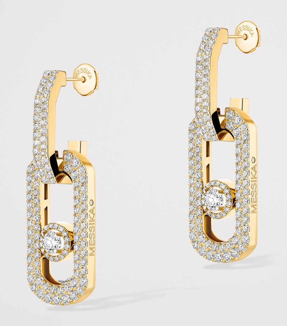 Messika So Move Yellow Gold and Diamond Pavé XL Earrings (2.12ct) Yellow Gold Image 3