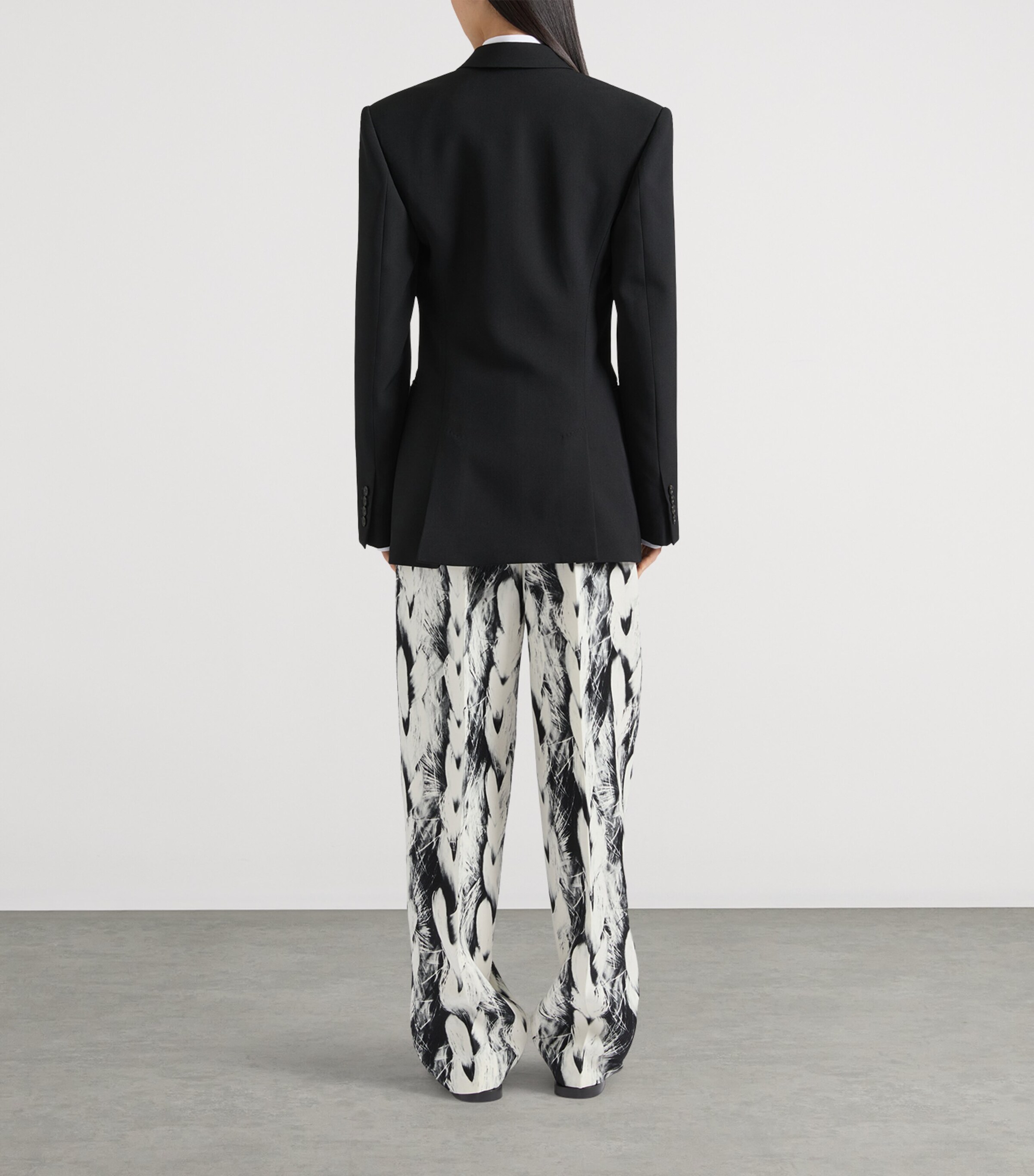 Wool Single-Breasted Jacket BLACK Image 3