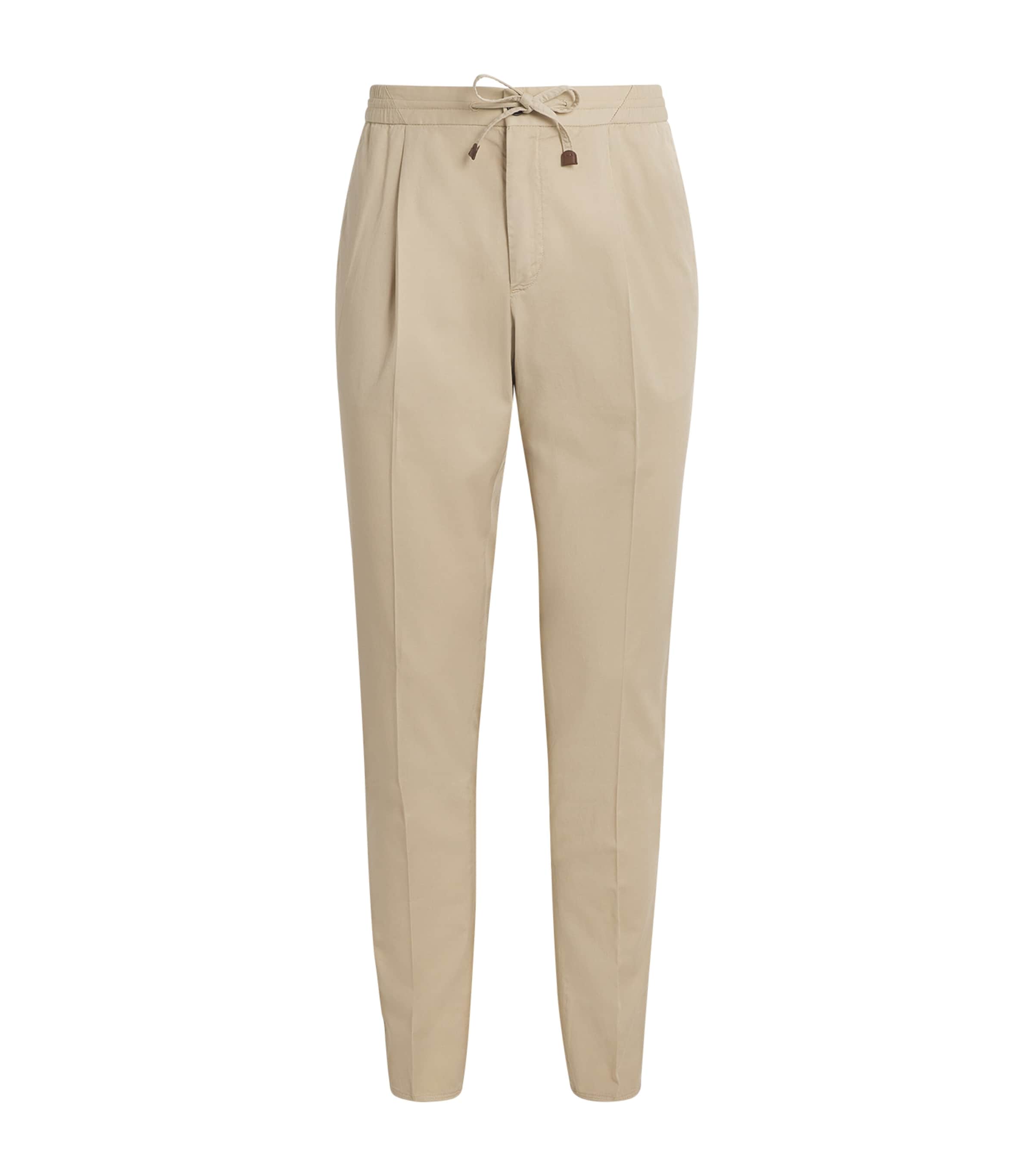 Slowear Cotton-blend Drawstring Tailored Trousers In Beige