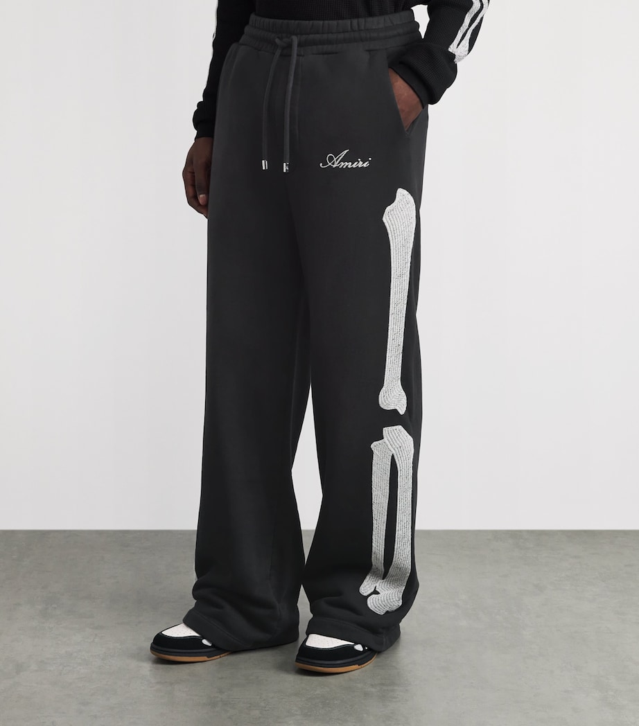 AMIRI Mens Cotton Bones Oversized Sweatpants Black Image 4