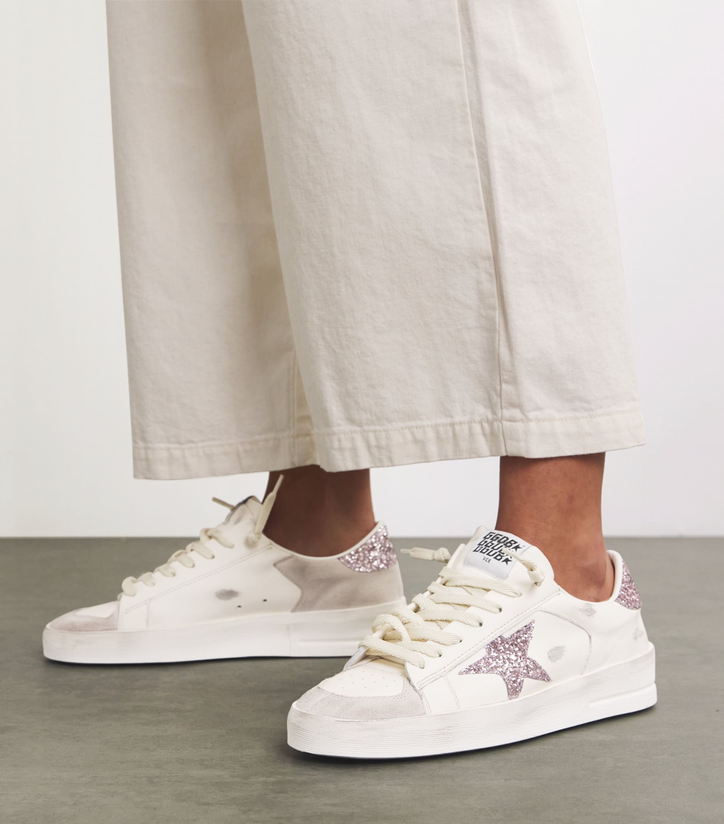 Golden Goose Leather Stardan Sneakers White/comb Image 2