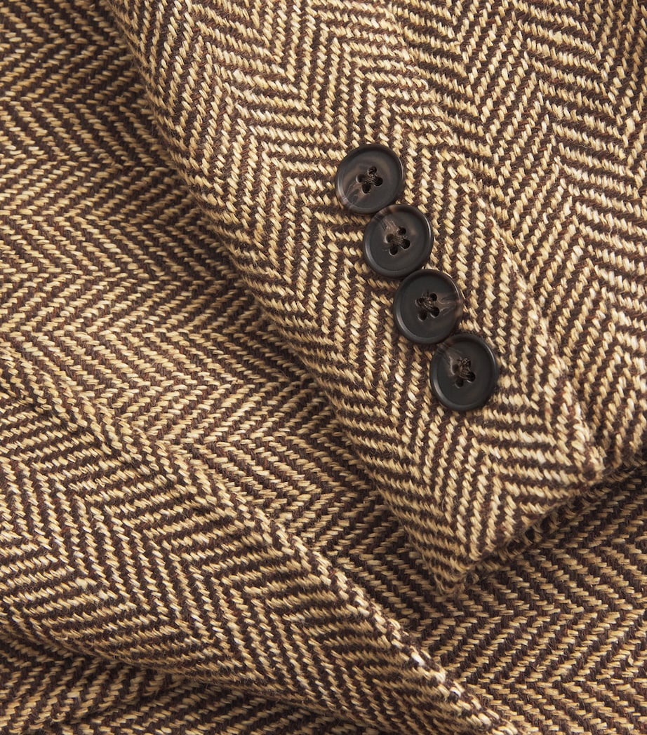 Linen-Blend Herringbone Blazer NATURAL Image 5