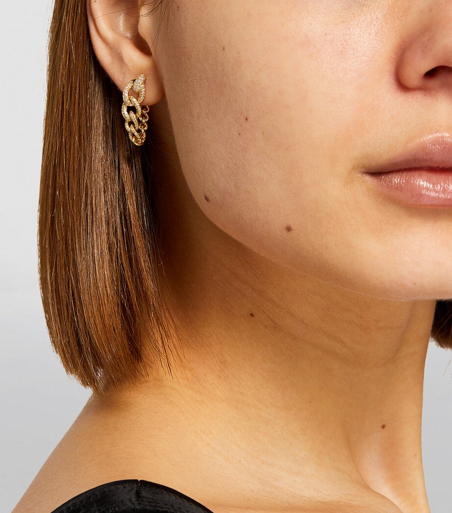 SHAY Yellow Gold and Diamond Links Earrings Yellow Gold Image 4