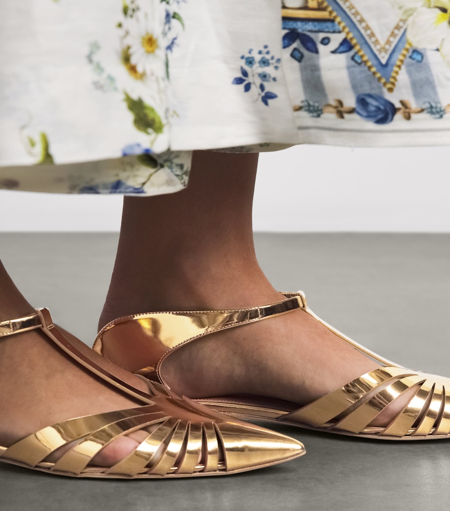 Malone Souliers Leather Jennifer Mules Antique Gold Image 2